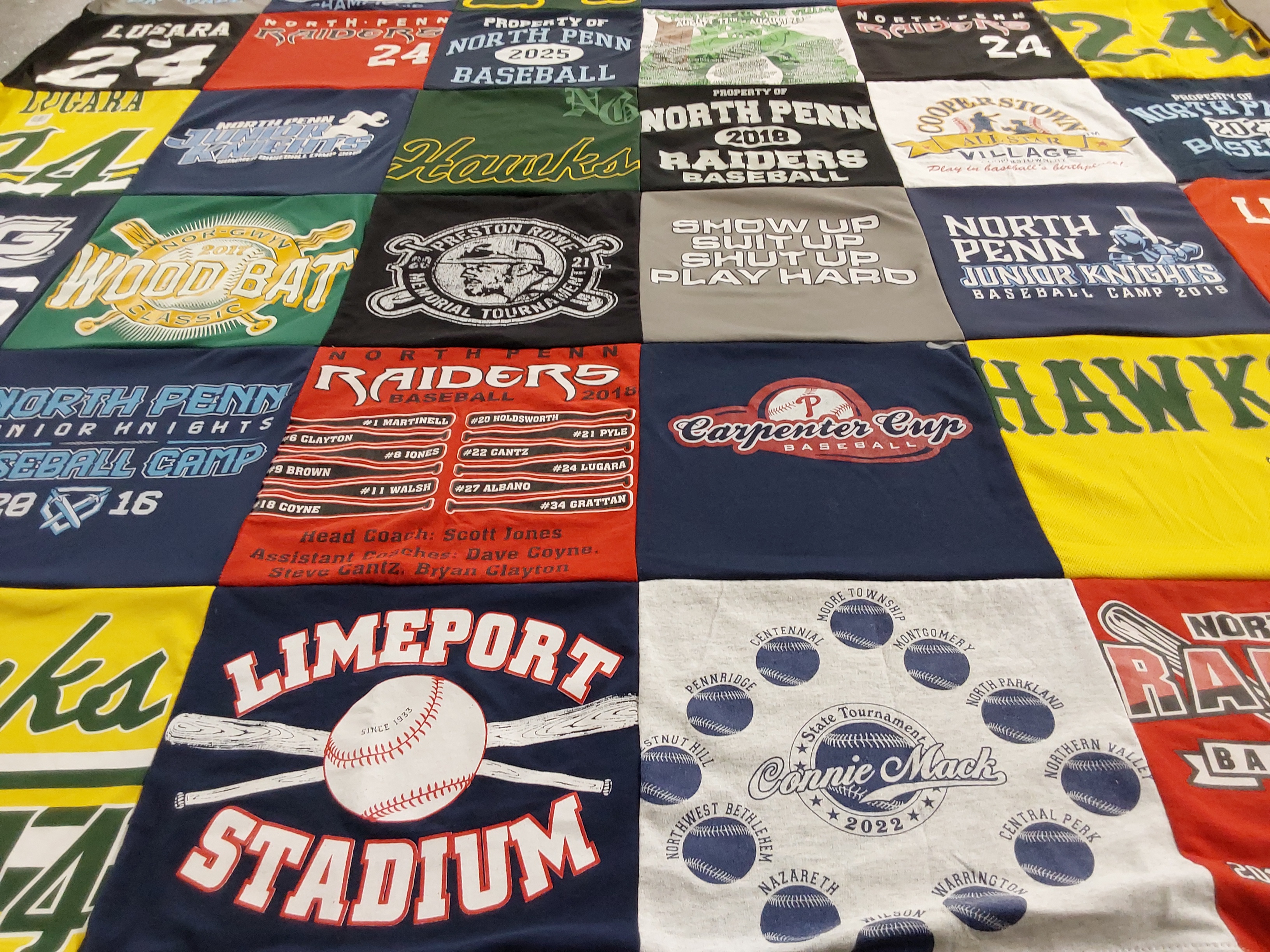 T-shirt quilt featuring north penn raiders, north penn junior knights by Megan from PA