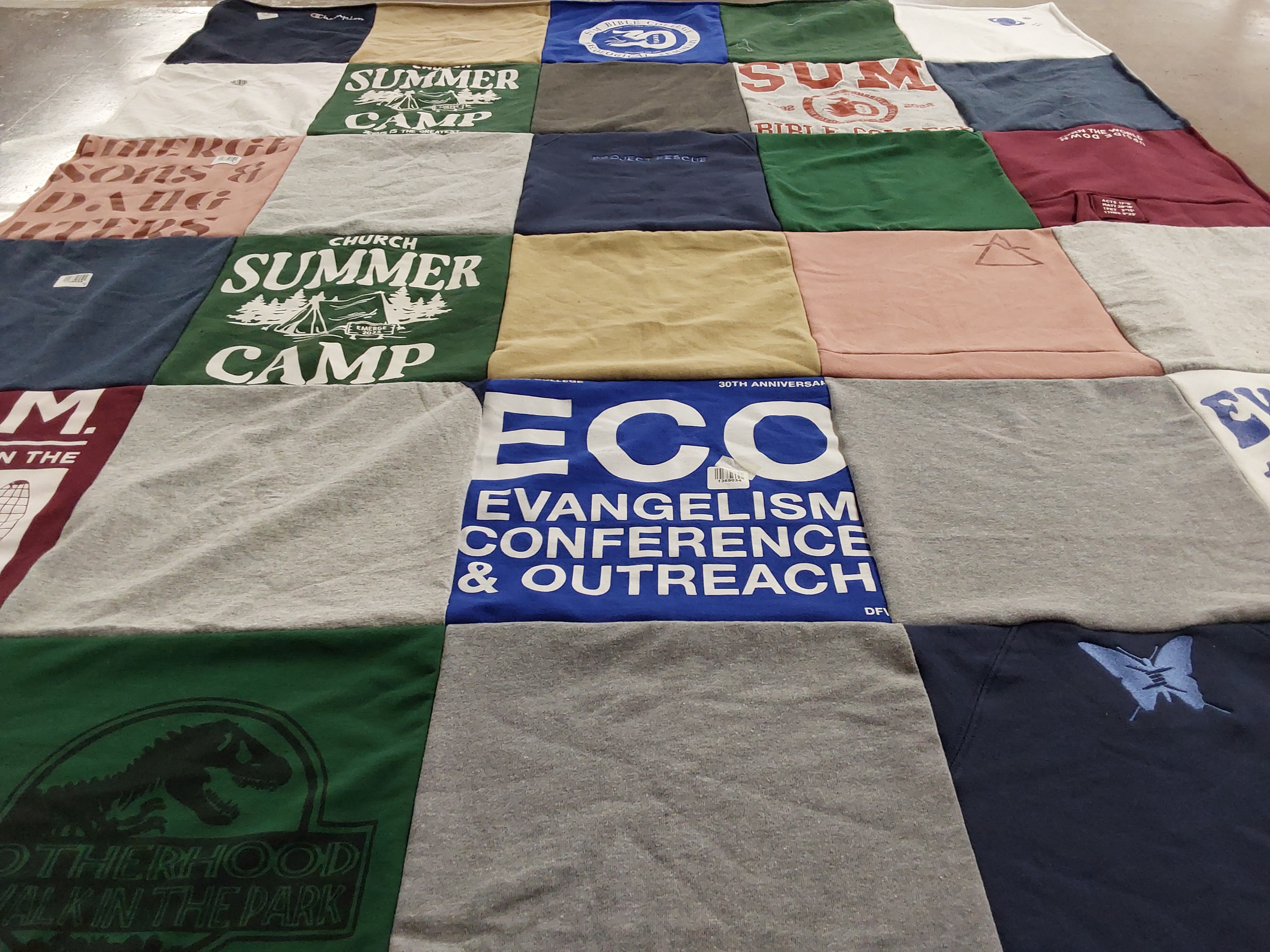 T-shirt quilt from sum bible college by Sonya from CA