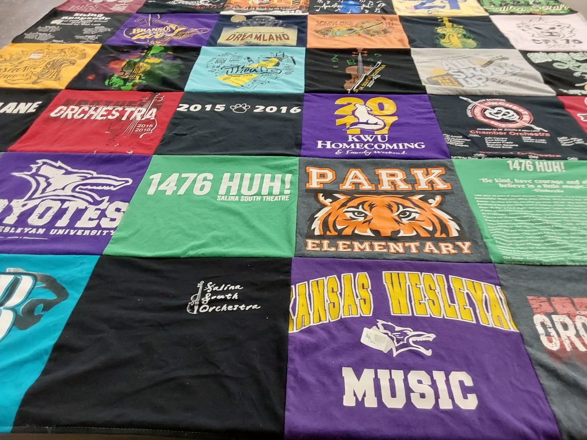 T-shirt quilt featuring cylotes by Alyssa from IN