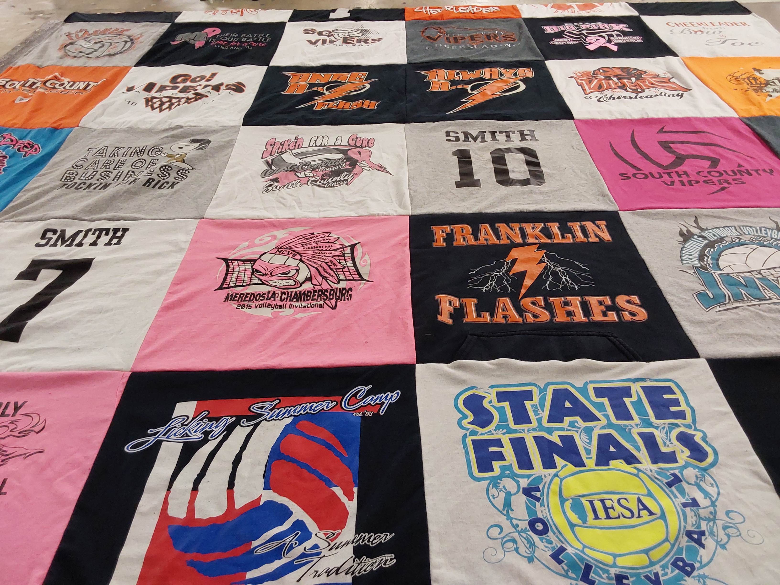 T-shirt quilt featuring south county viper, franklin flashes by Kilee from IL