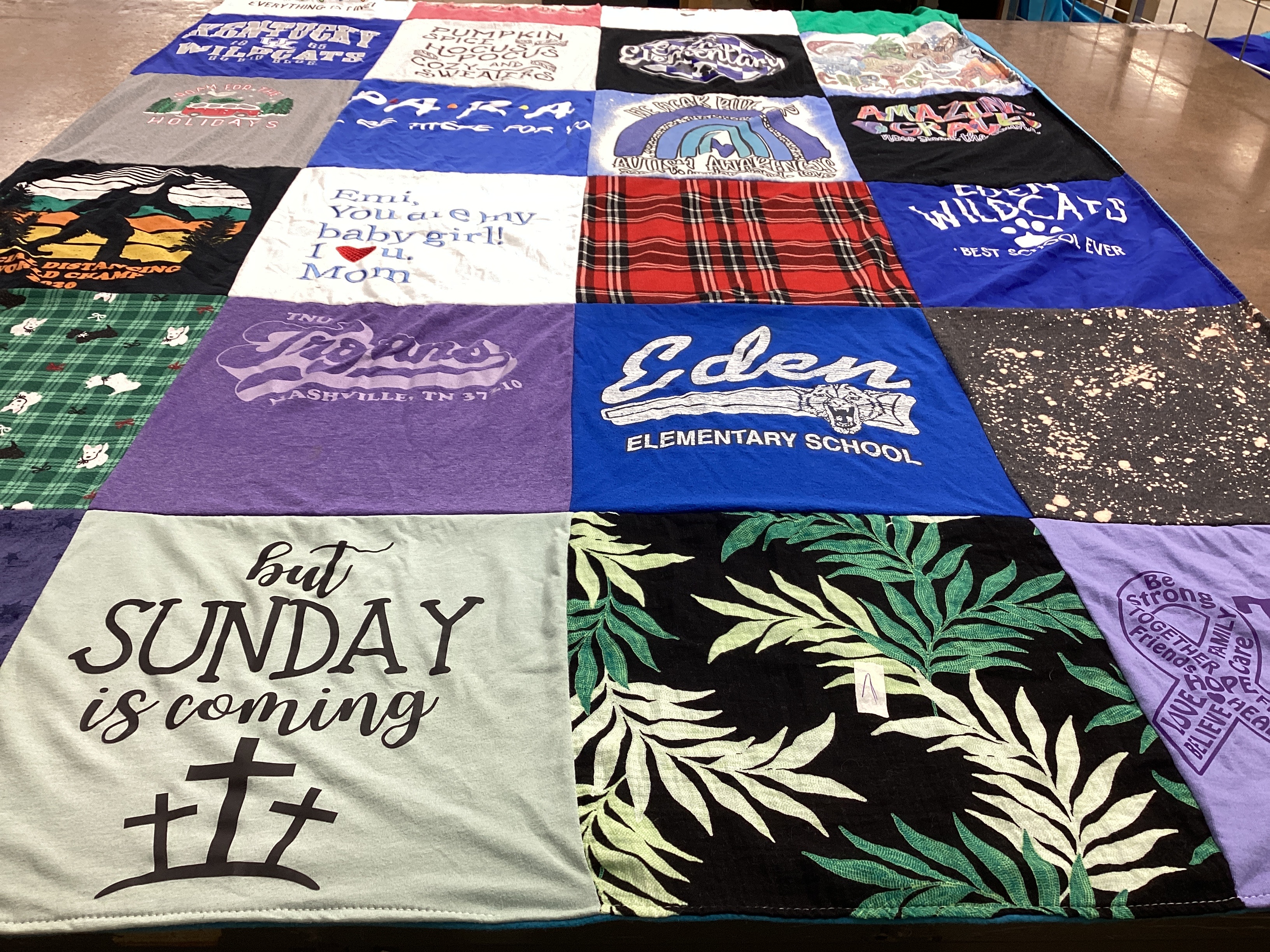 T-shirt quilt featuring eden wildcats by Rhonda from MO