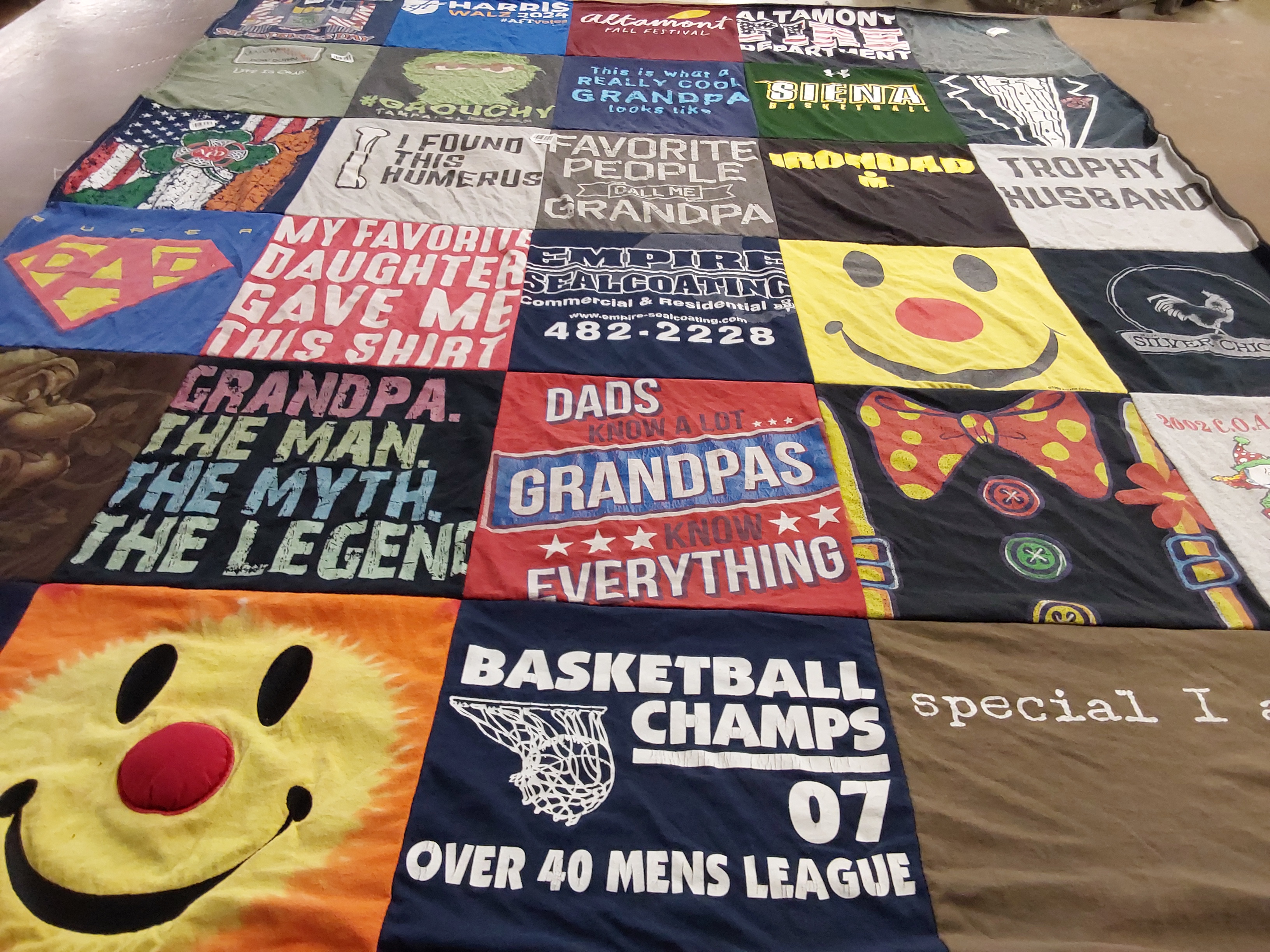 T-shirt quilt from siena college by Melinda from NY