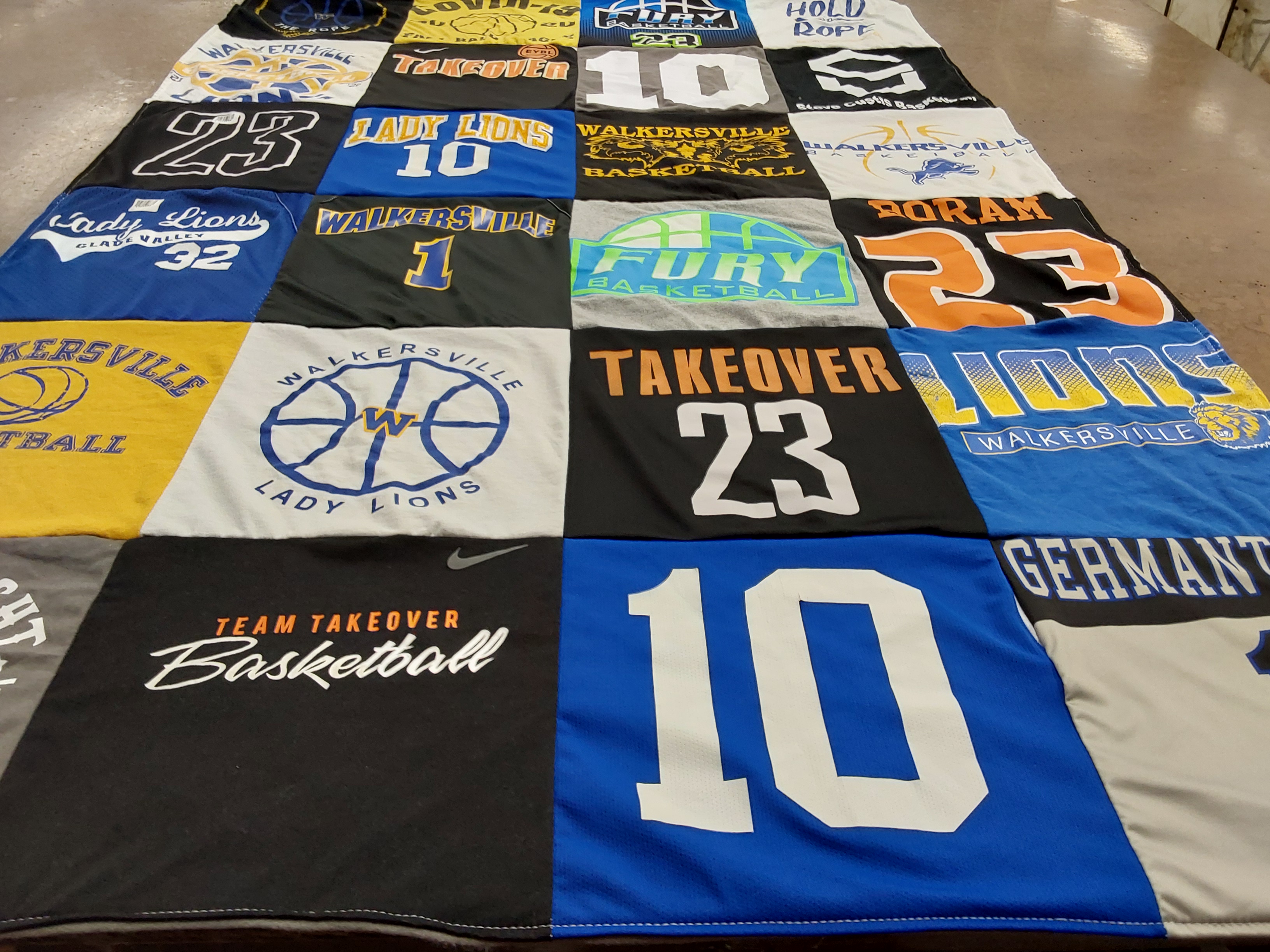 T-shirt quilt featuring lady lions basketball, fury basketball by Mallory from MD