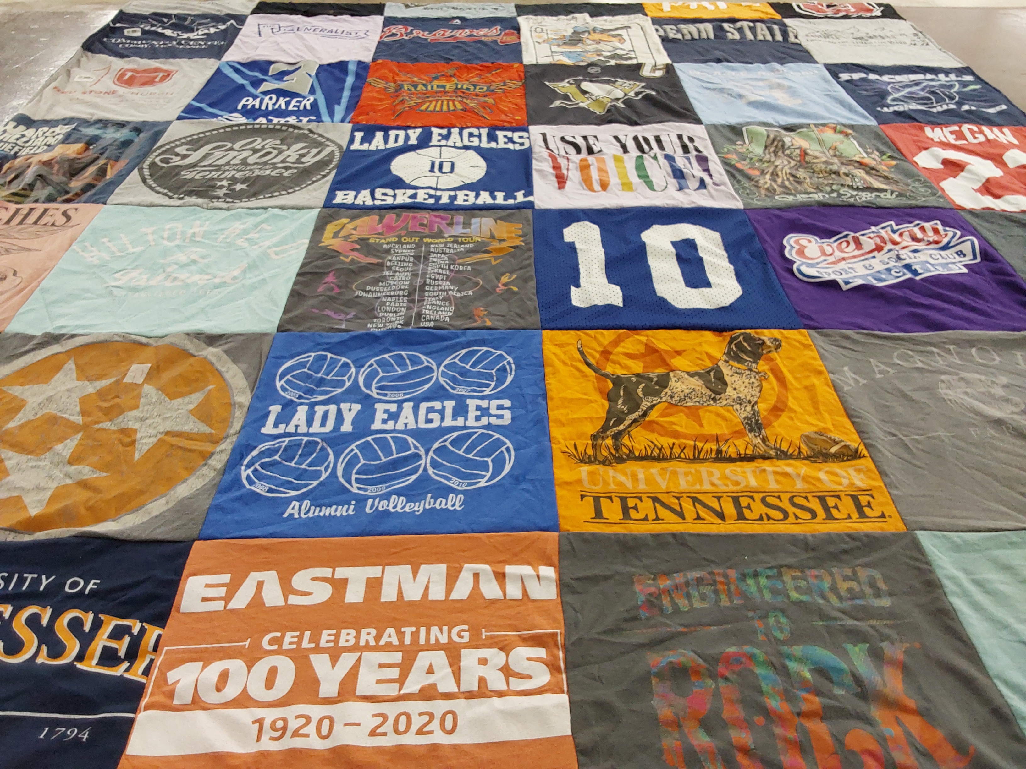 T-shirt quilt featuring lady eagles basketball by Megan from TN