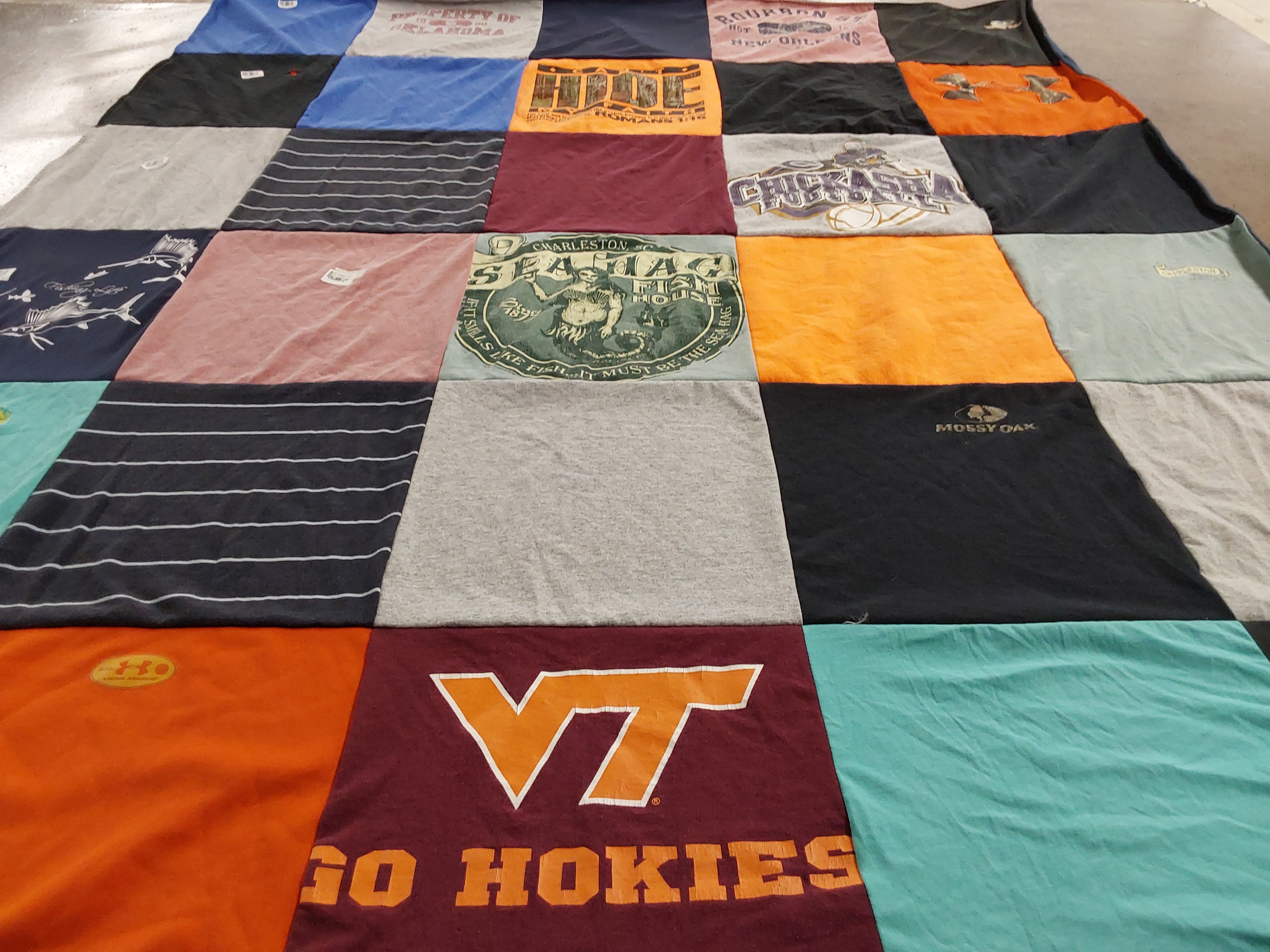 T-shirt quilt featuring virginia tech university by Jinnie from OK