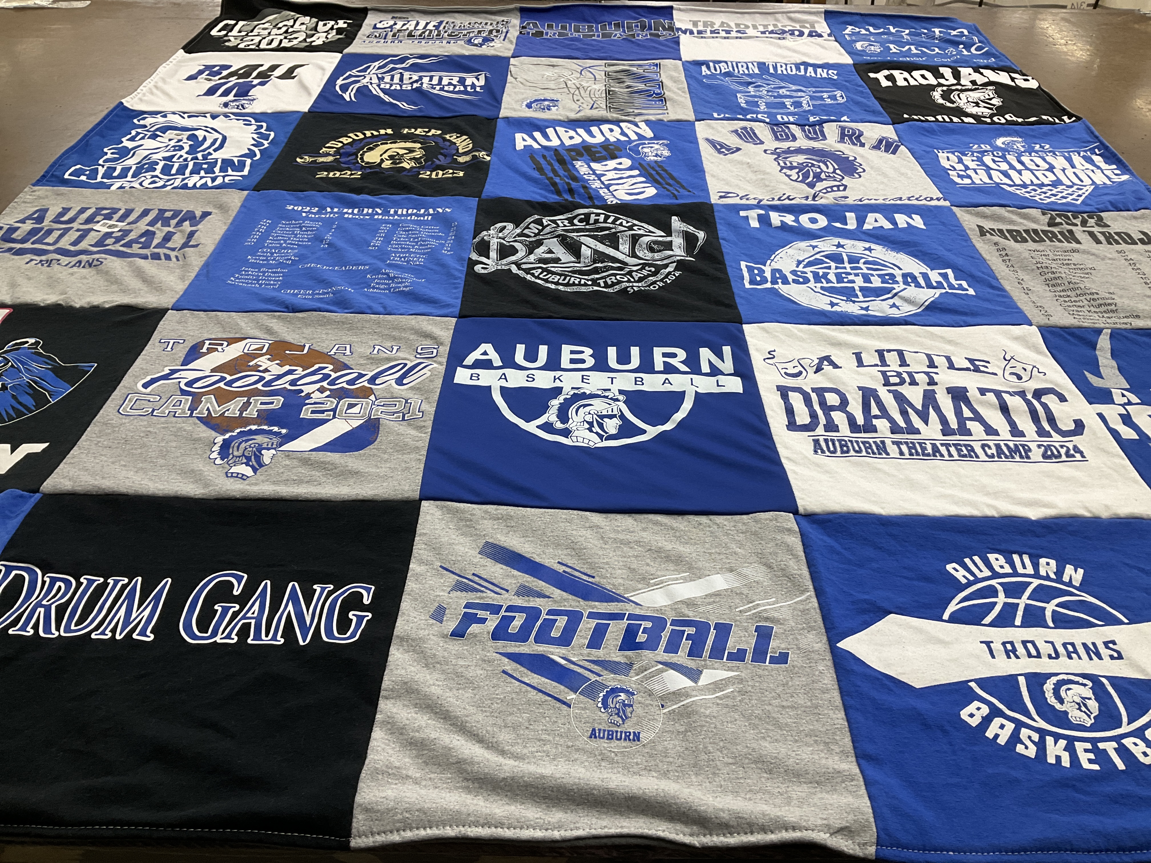T-shirt quilt featuring auburn trojans by Mitzi from IL