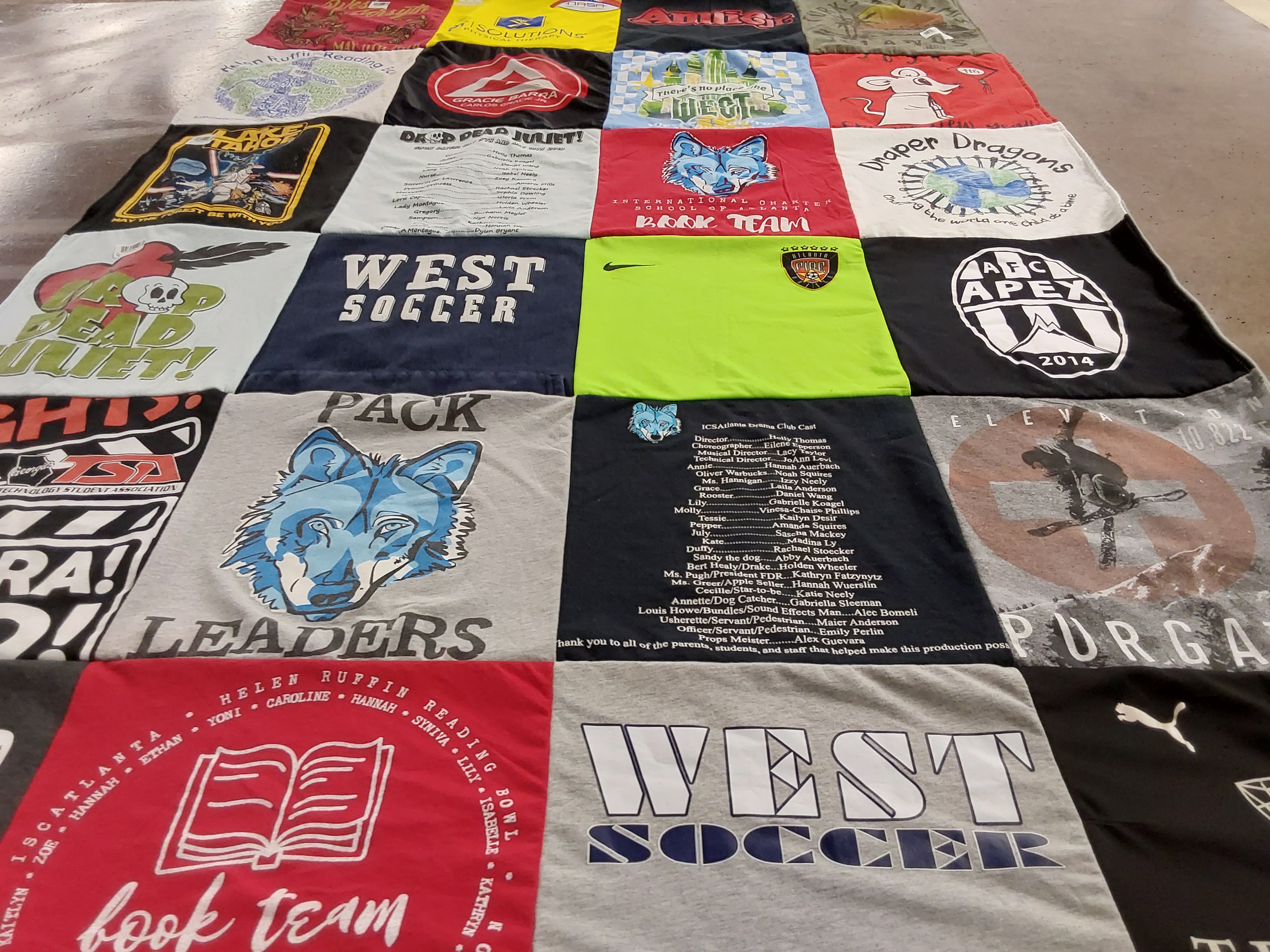 T-shirt quilt featuring draper dragons by Carol from GA