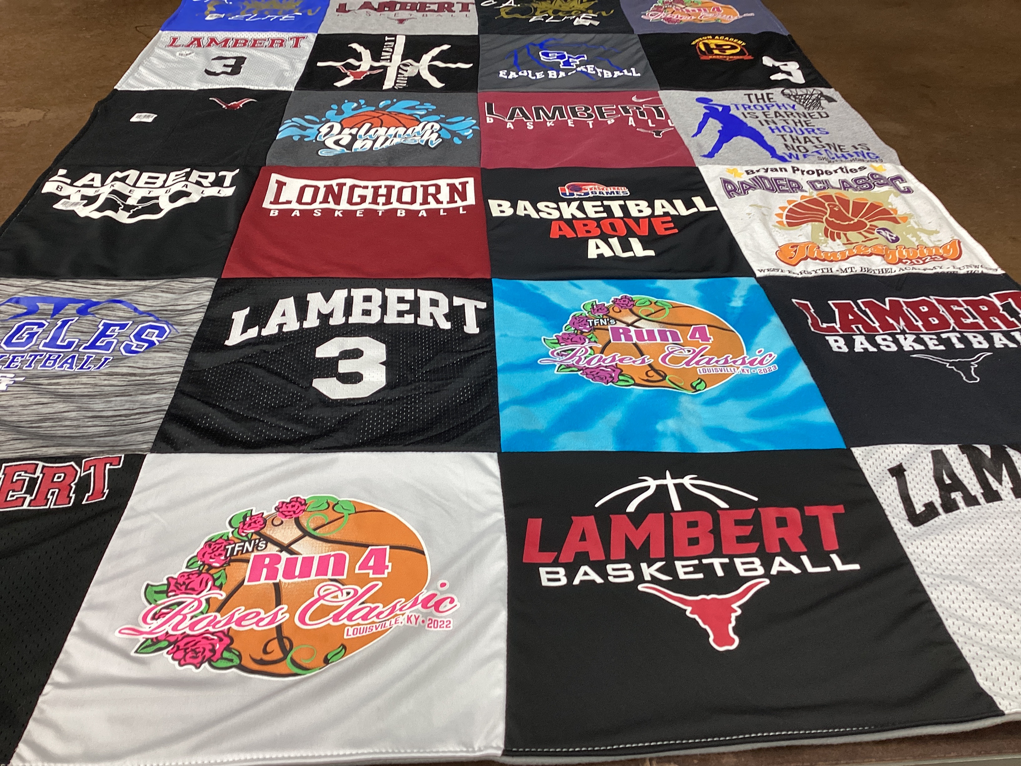 T-shirt quilt featuring lambert basketball, longhorn basketball by Angela from GA