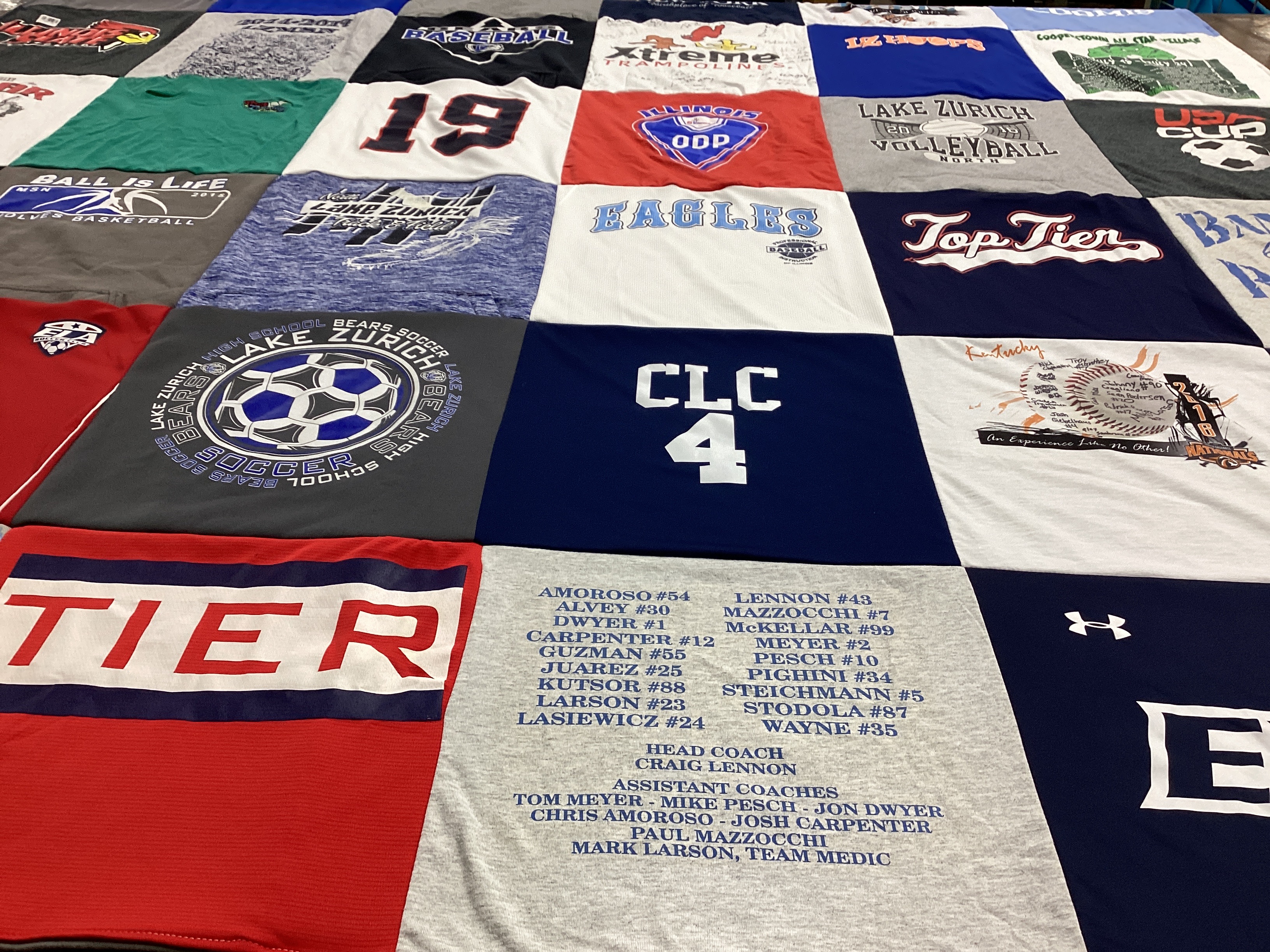 T-shirt quilt featuring lake zurich high school basketball, lake zurich high school soccer by Mark from IL