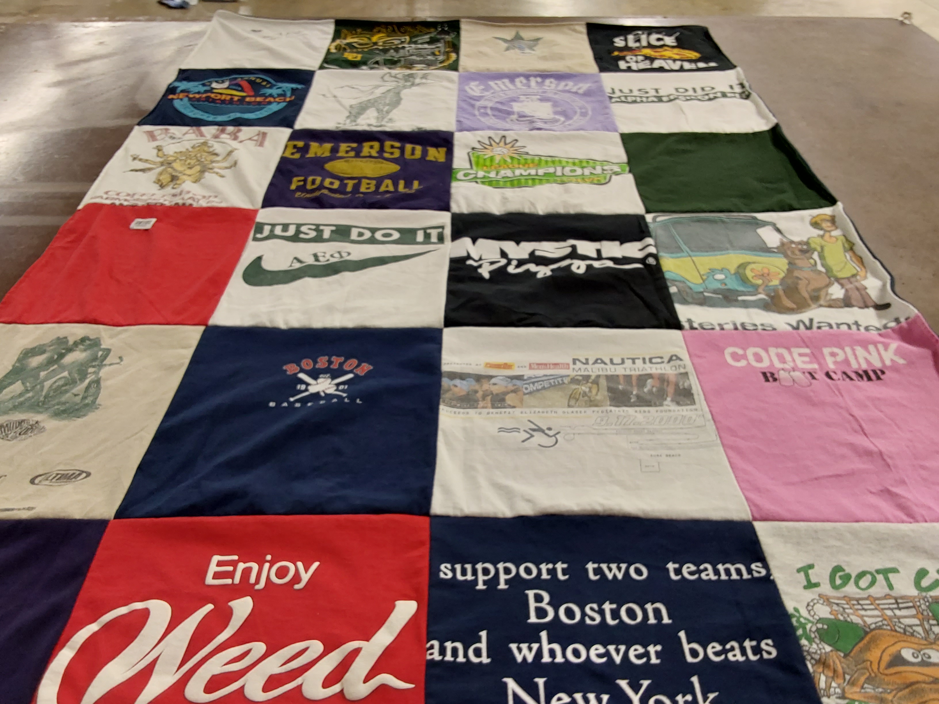 T-shirt quilt featuring boston red sox by Jaime from CA