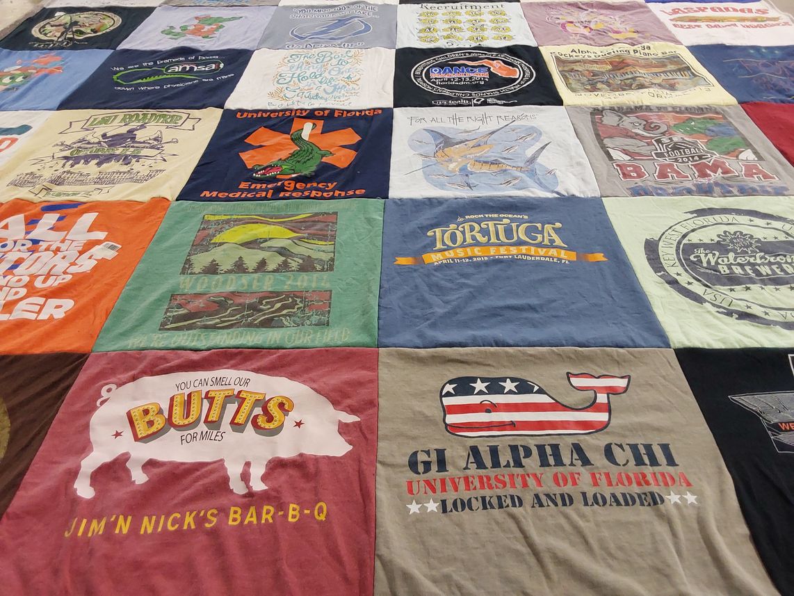 T-shirt quilt from university of florida by Elina from CT