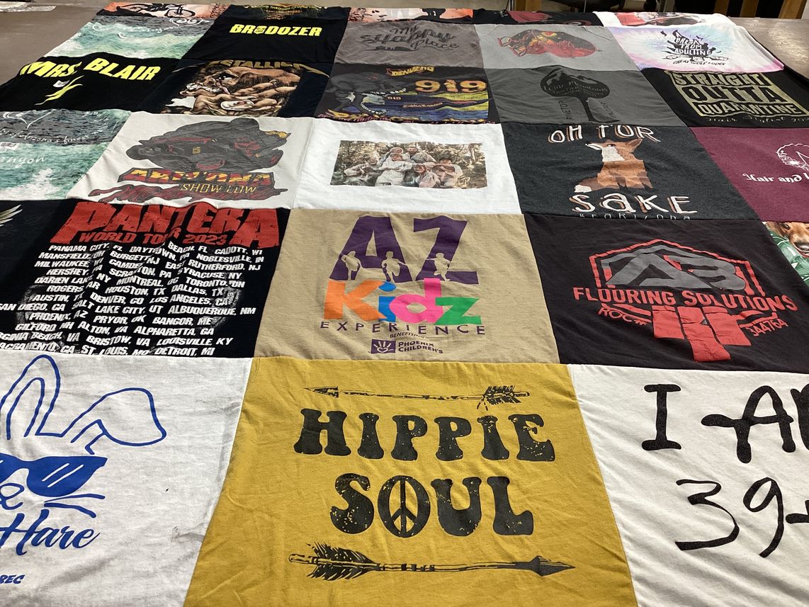 T-shirt quilt with music, events themes by Michelle from AZ