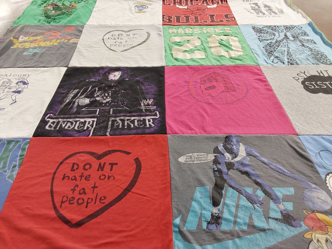 T-shirt quilt featuring chicago bulls by Melanie from WA