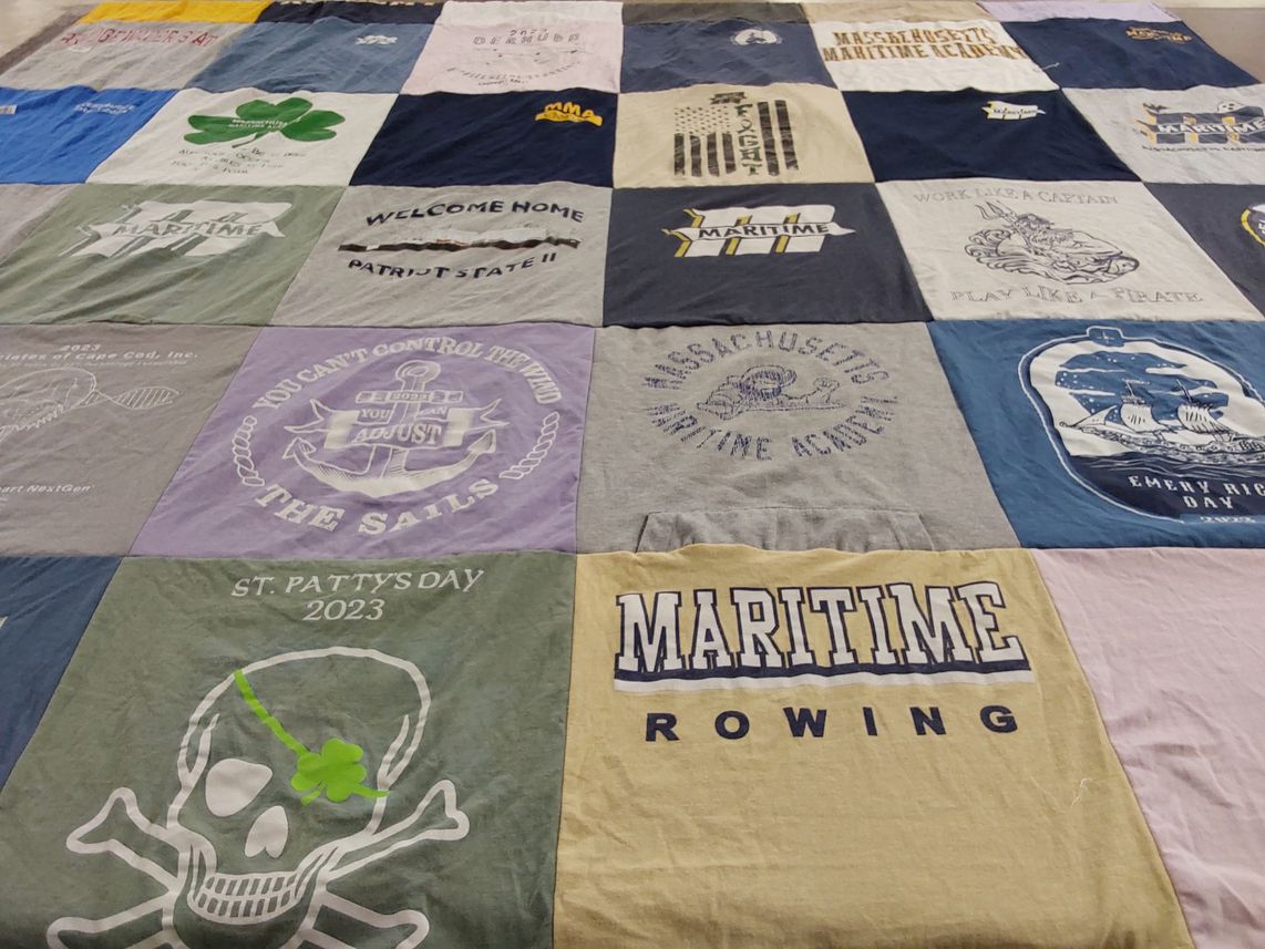 T-shirt quilt featuring maritime rowing by Andrea from MA