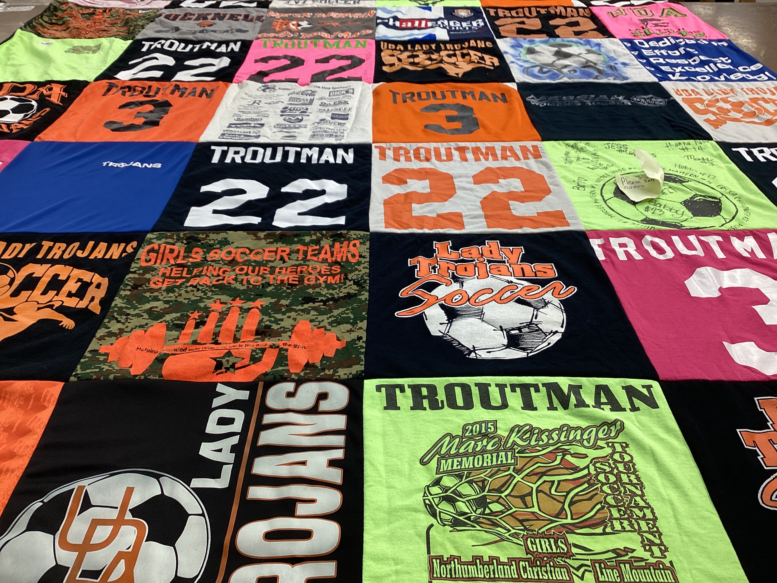 T-shirt quilt featuring lady trojans soccer by Tonya from PA