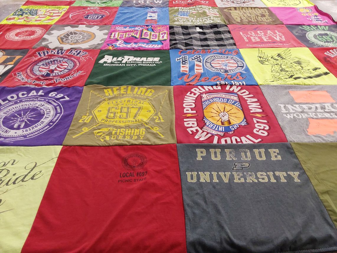 T-shirt quilt from purdue university by Brenda from IN