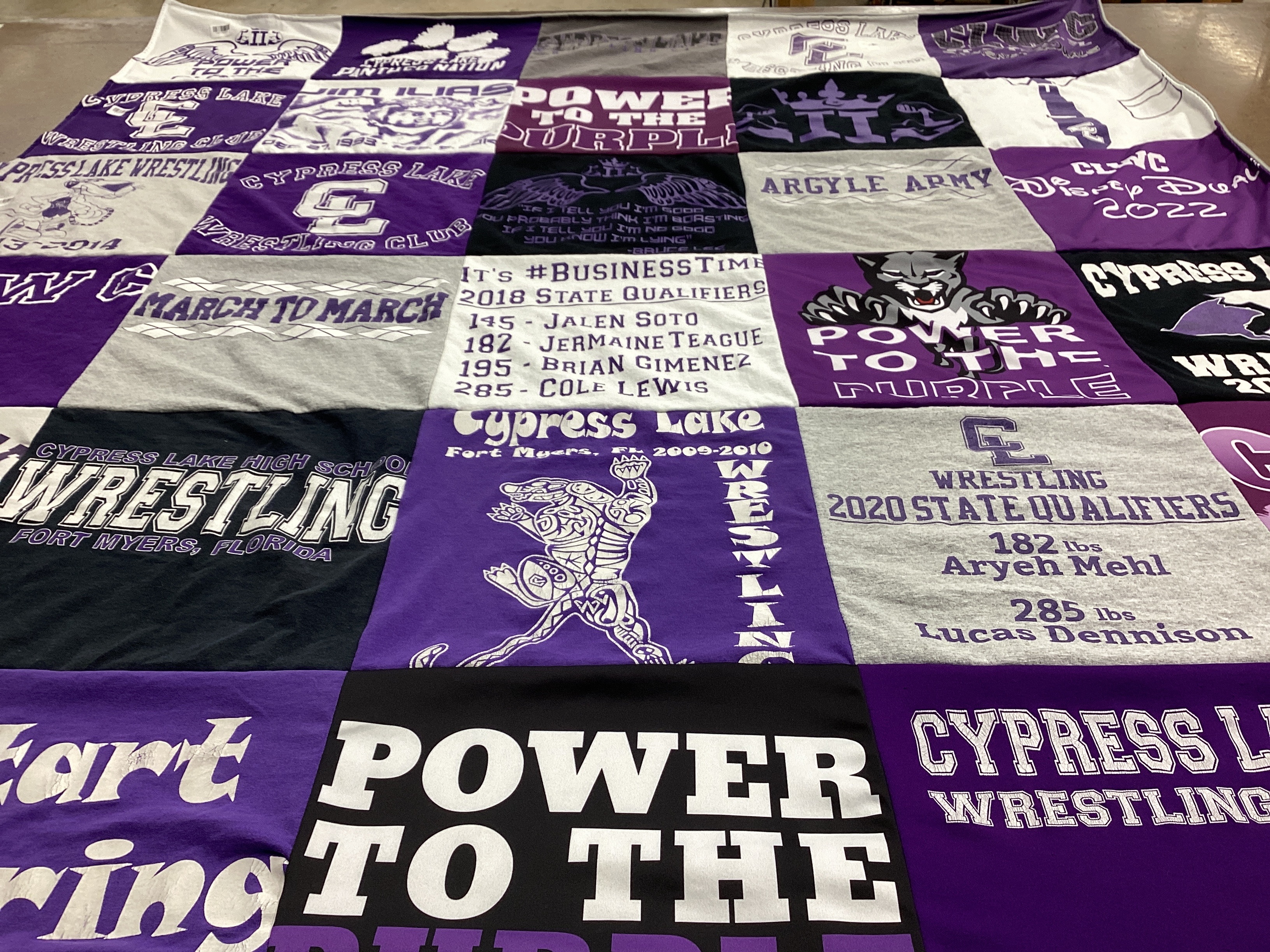 T-shirt quilt featuring cypress lake wrestling by Brad from FL