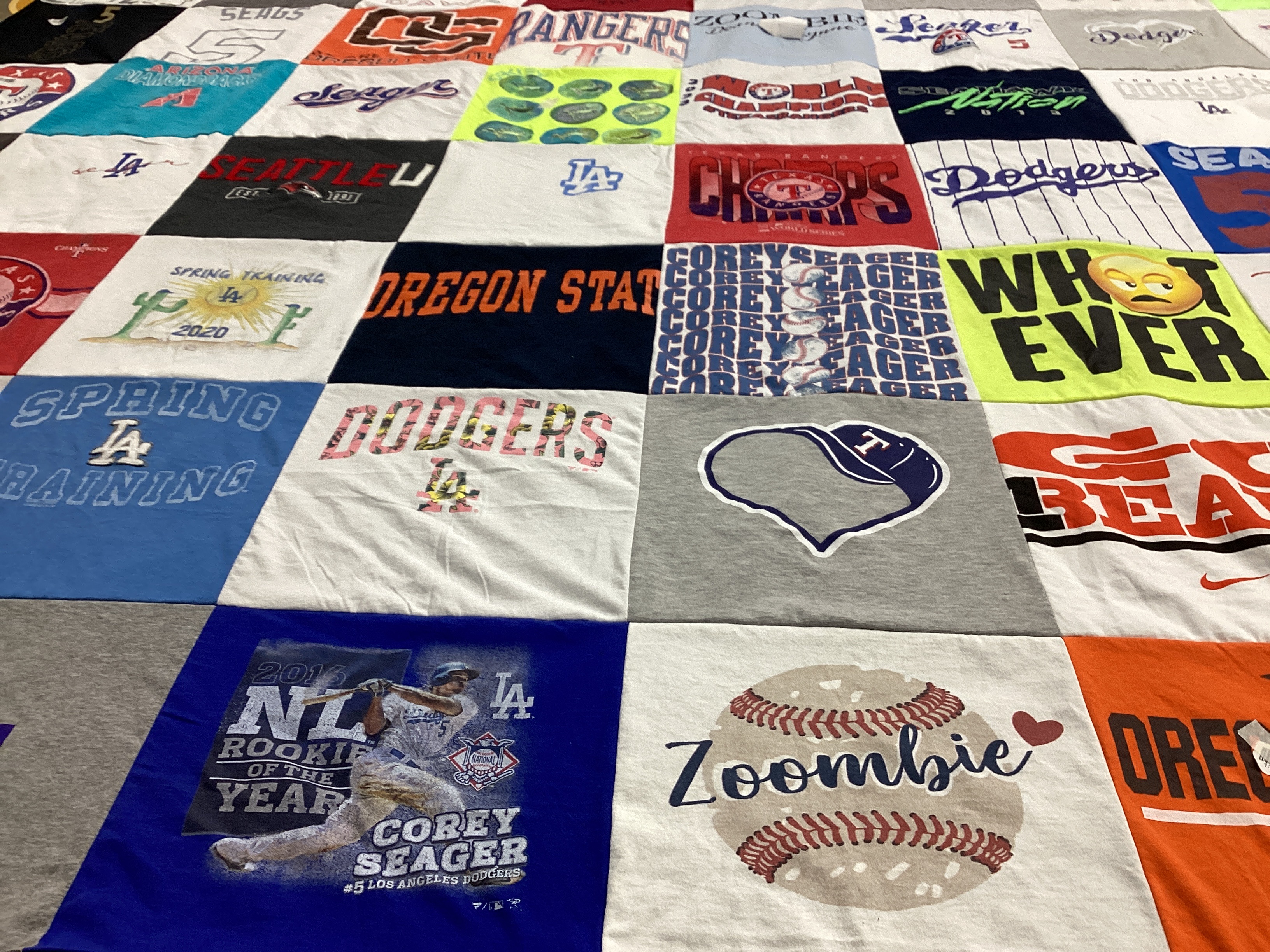 T-shirt quilt featuring los angeles dodgers by Lynne from HI