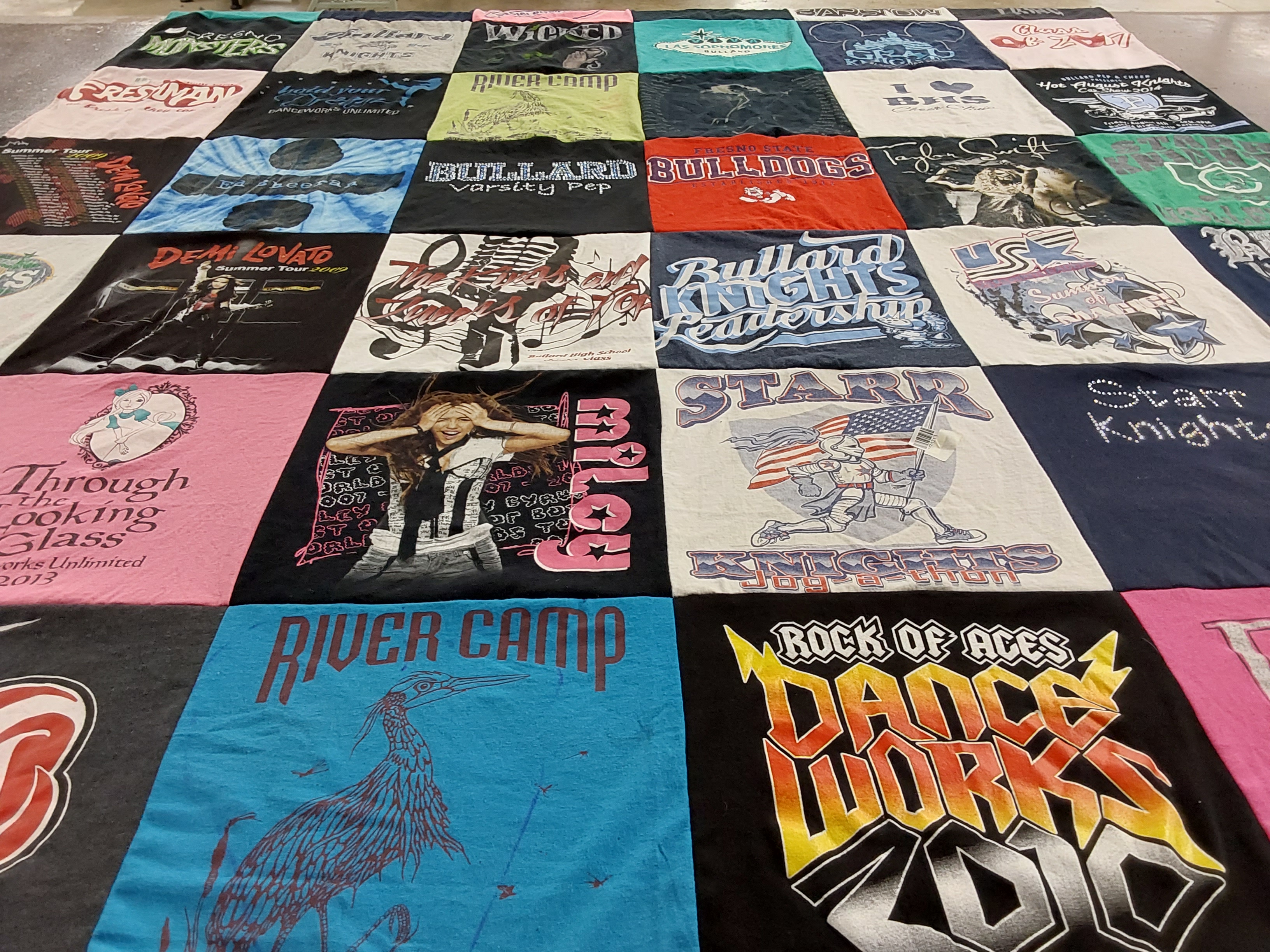 T-shirt quilt featuring bullard bulldogs, starr knights by Stephanie from CA