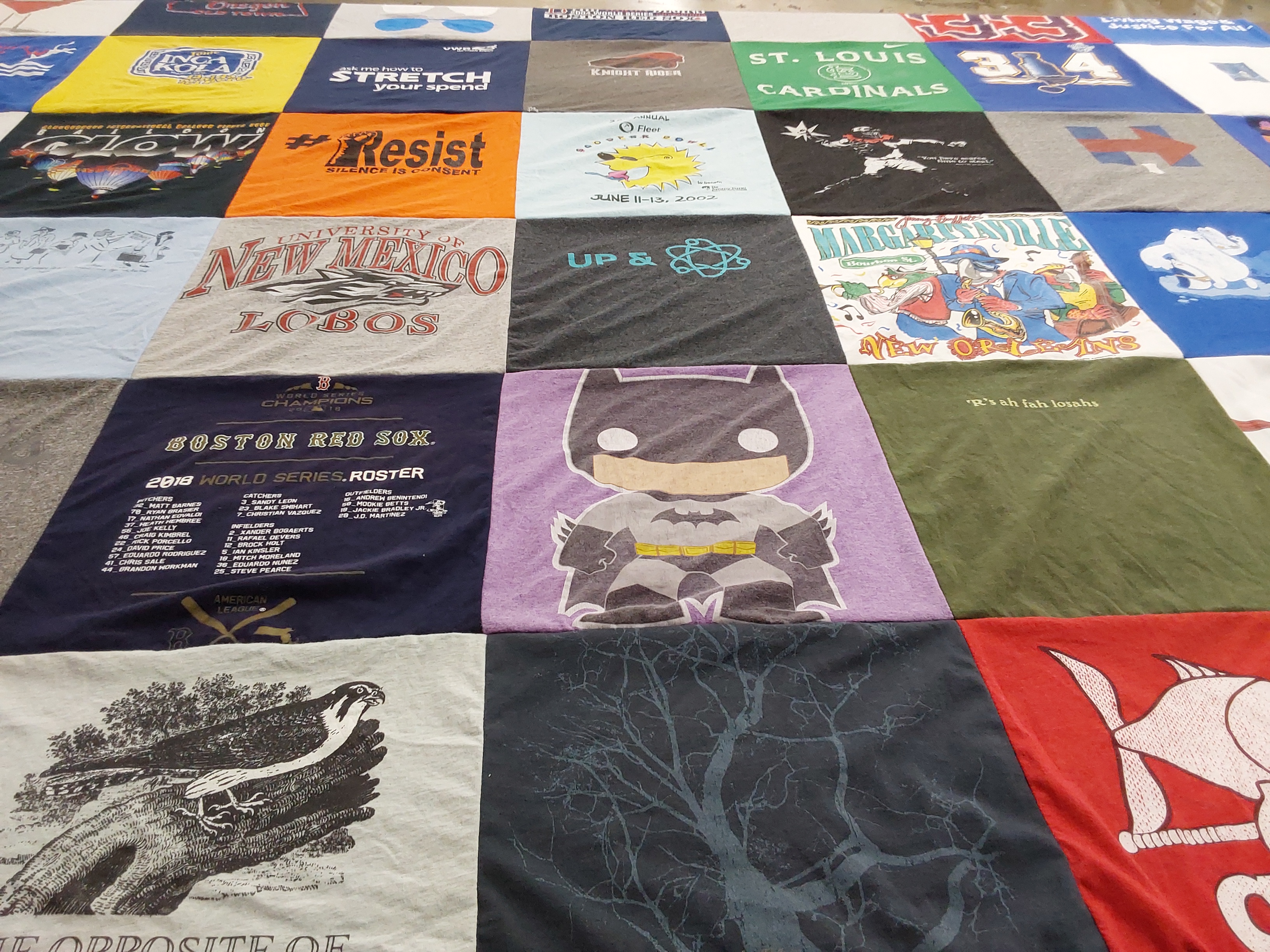 T-shirt quilt featuring boston red sox, st louis cardinals by Alicia from MO