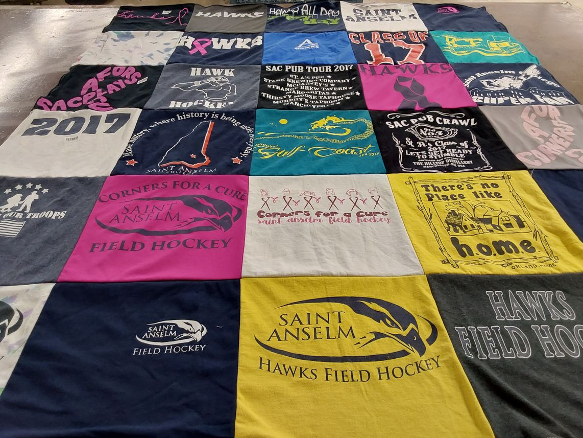 T-shirt quilt featuring hawks field hockey by Lisa from MA