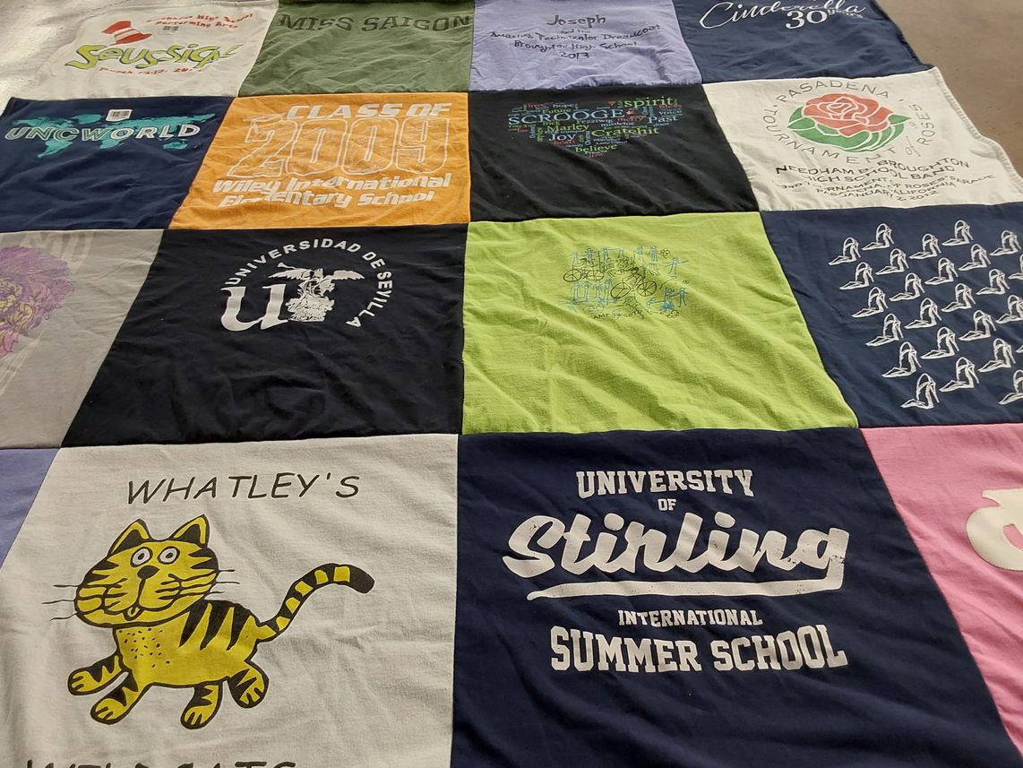 T-shirt quilt from wiley international elementary school, university of stirling by Torey from NC