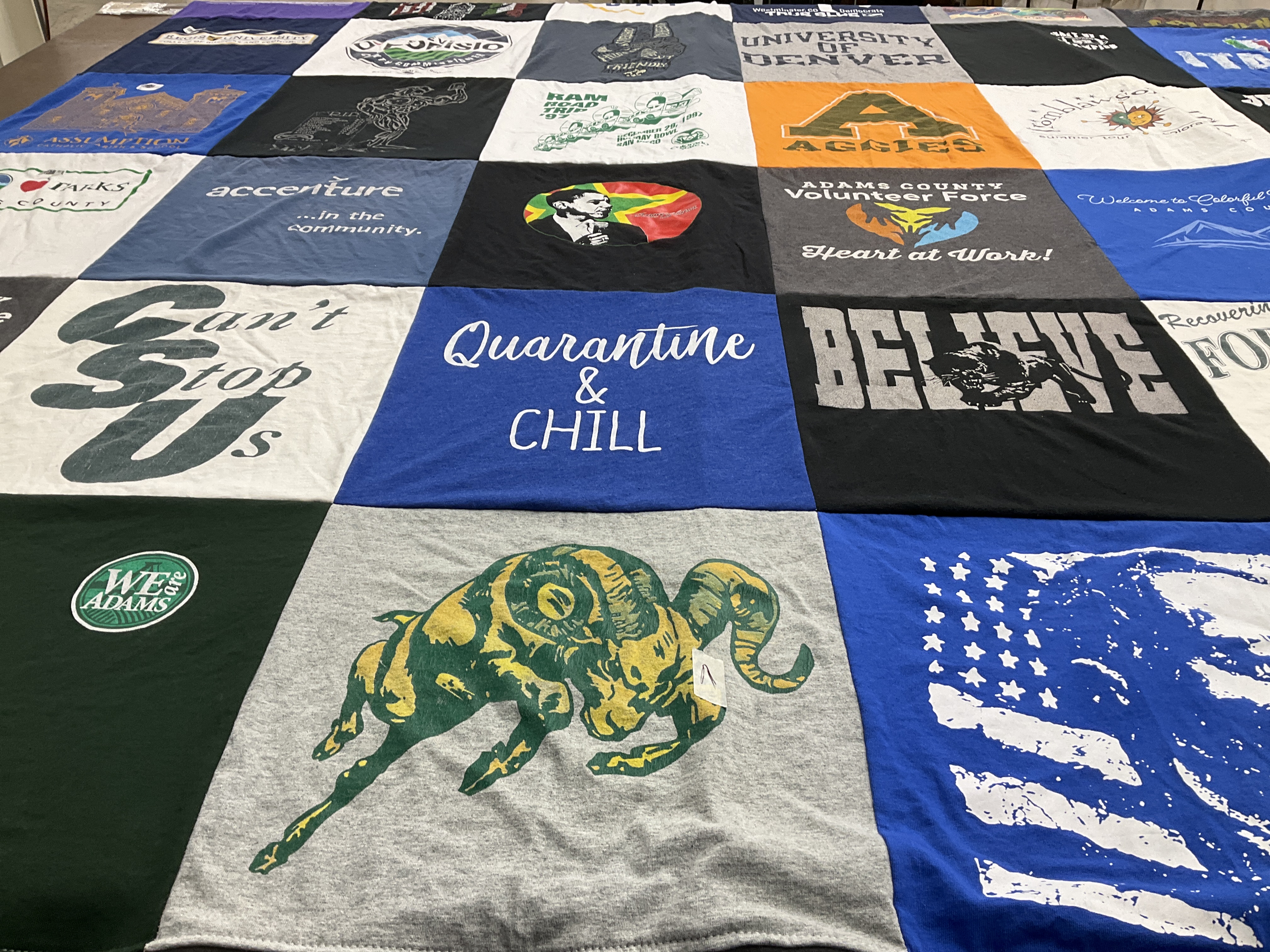 T-shirt quilt featuring colorado state university, university of denver by Steve from CO