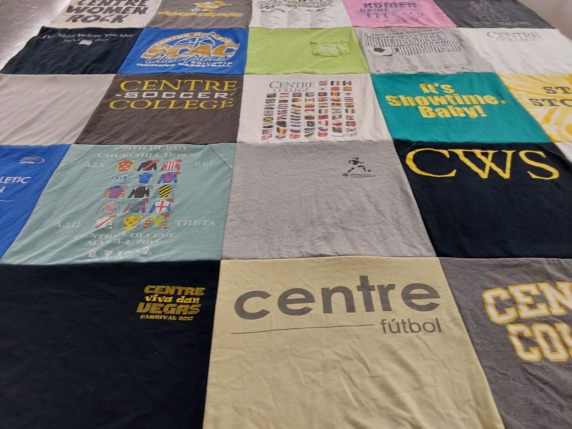 T-shirt quilt from centre college by Brittany from KY