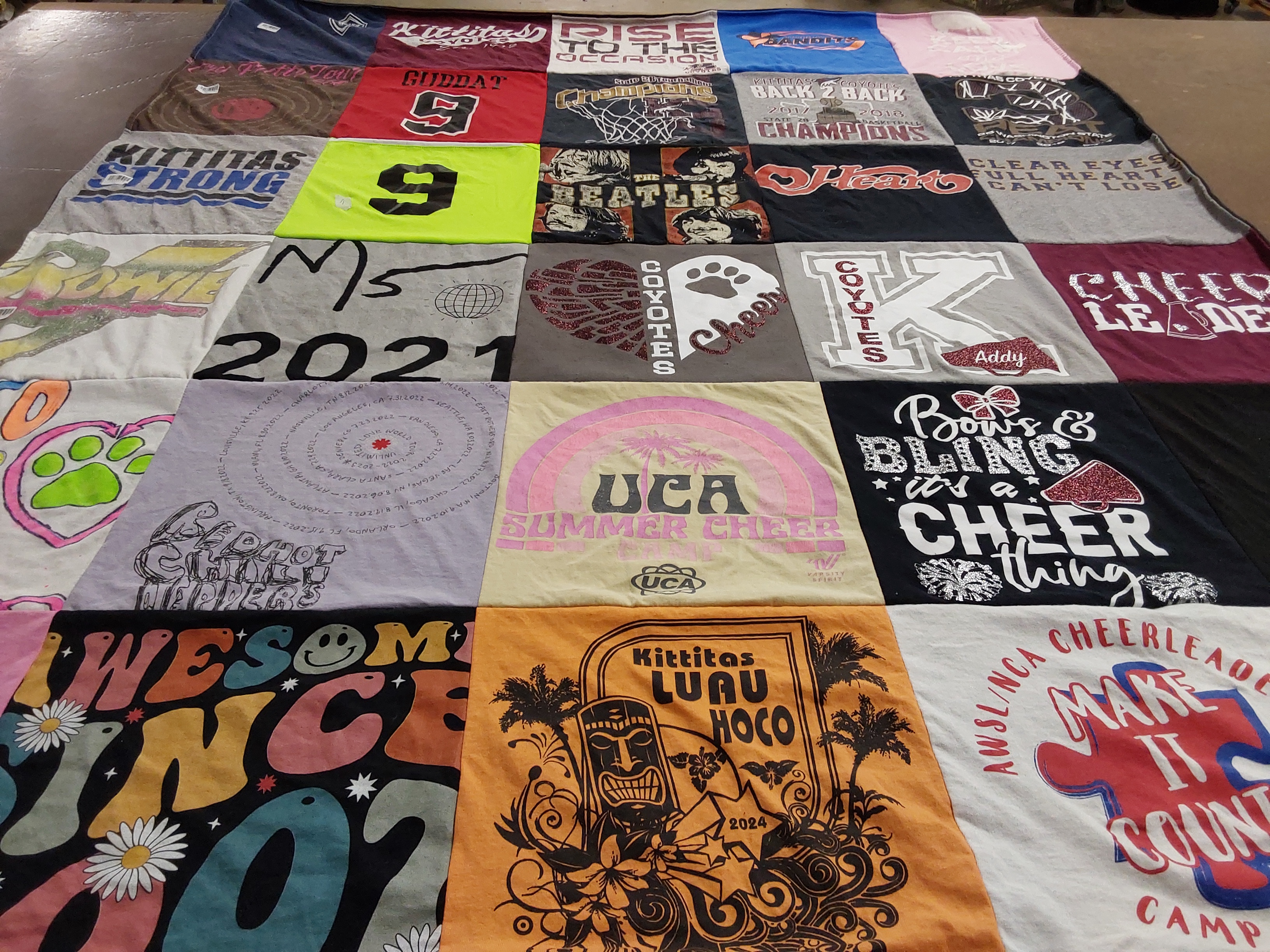T-shirt quilt featuring coyotes by Brittany from WA
