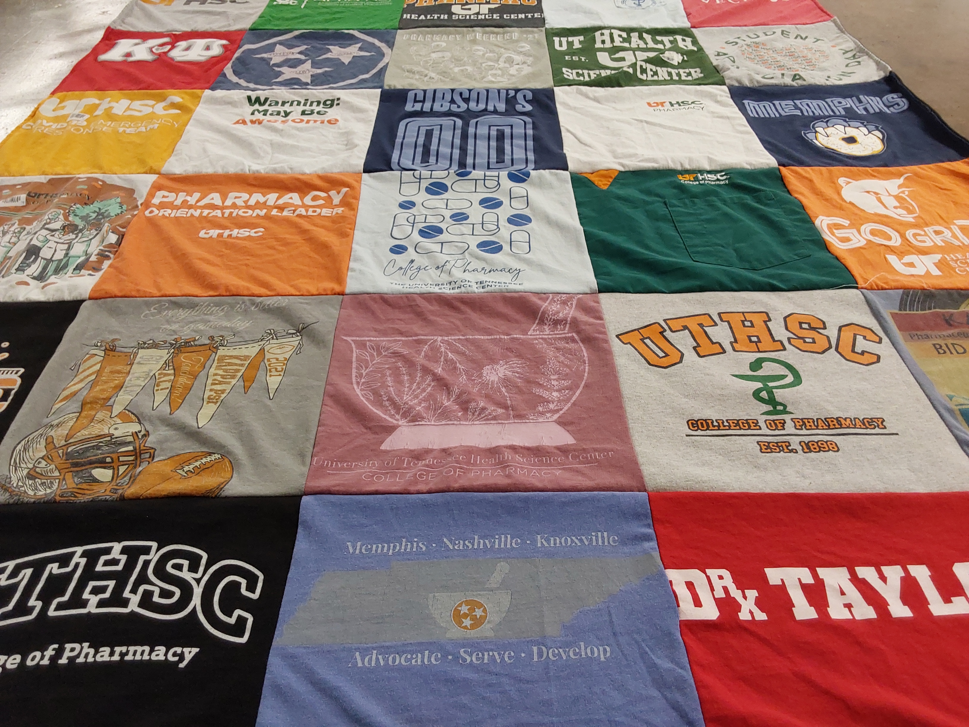T-shirt quilt featuring university of tennessee football by Taylor from TN