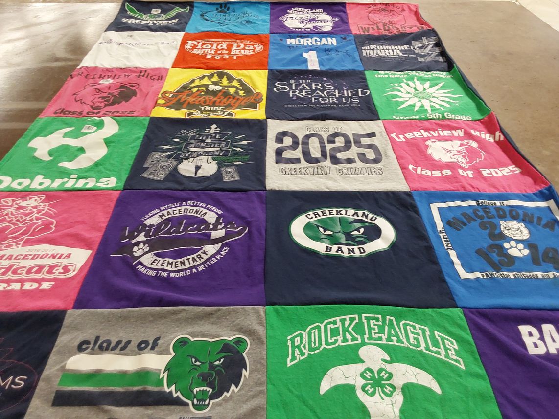 T-shirt quilt featuring wildcats, grizzlies by Tessa from GA