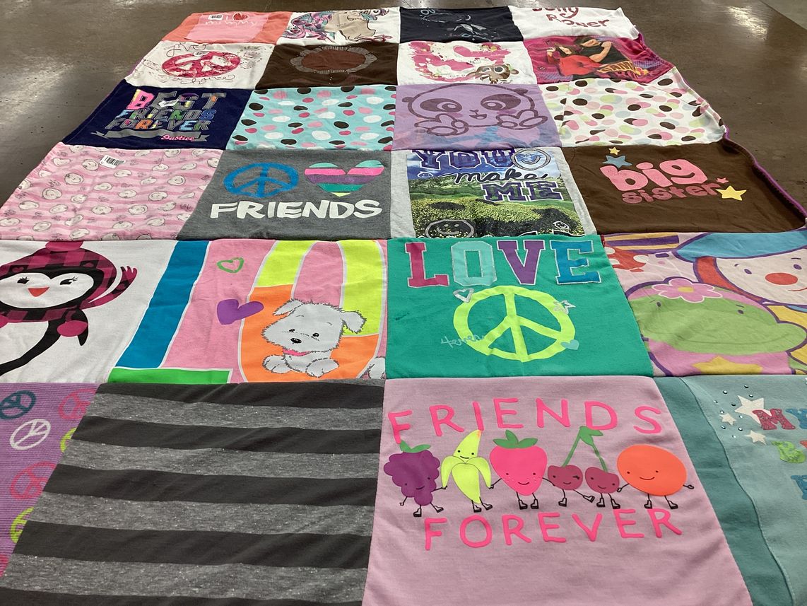 T-shirt quilt with friendship, love themes by Kimberly from PA