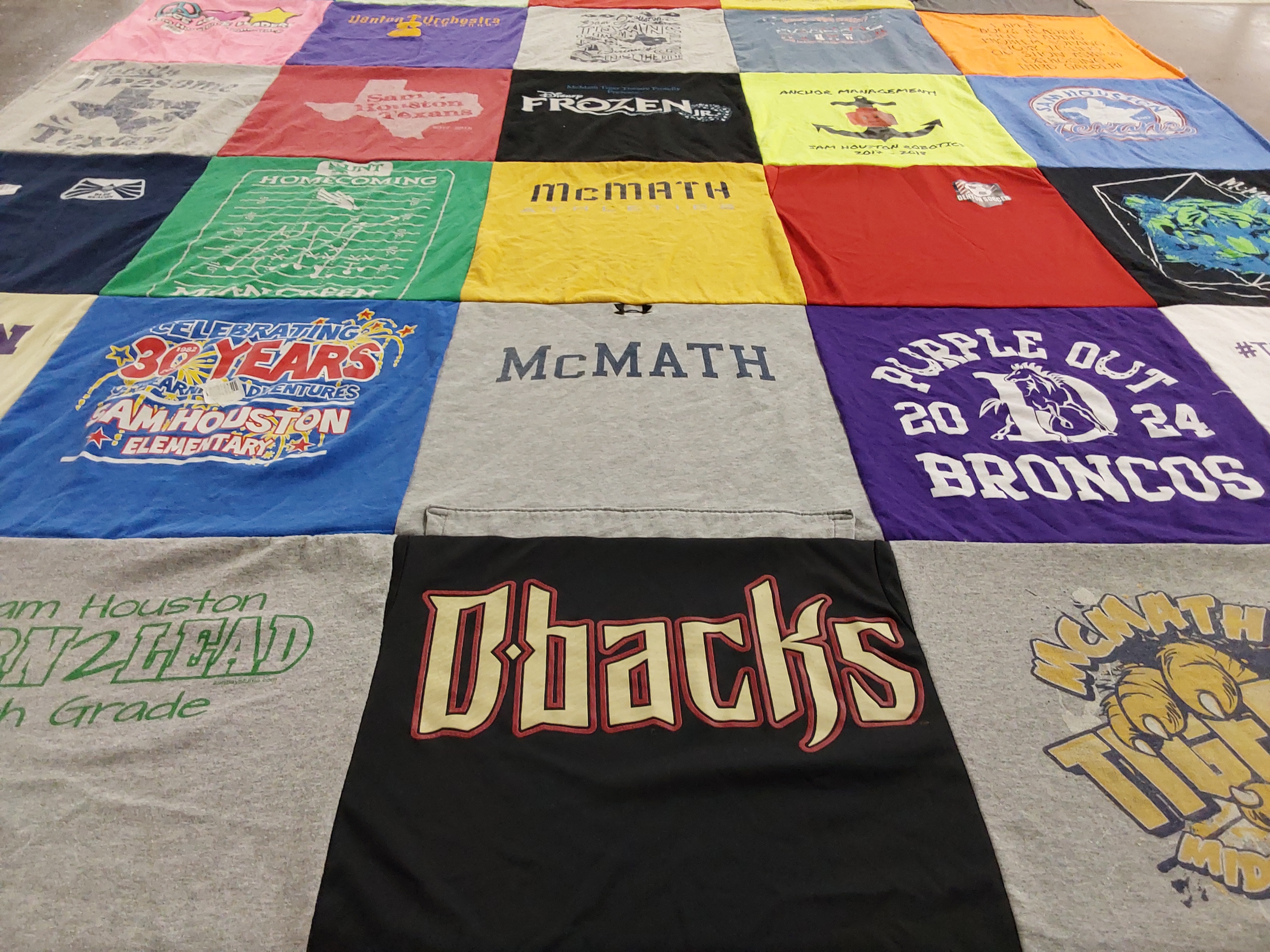 T-shirt quilt featuring dbacks, broncos by ANYAH from TX