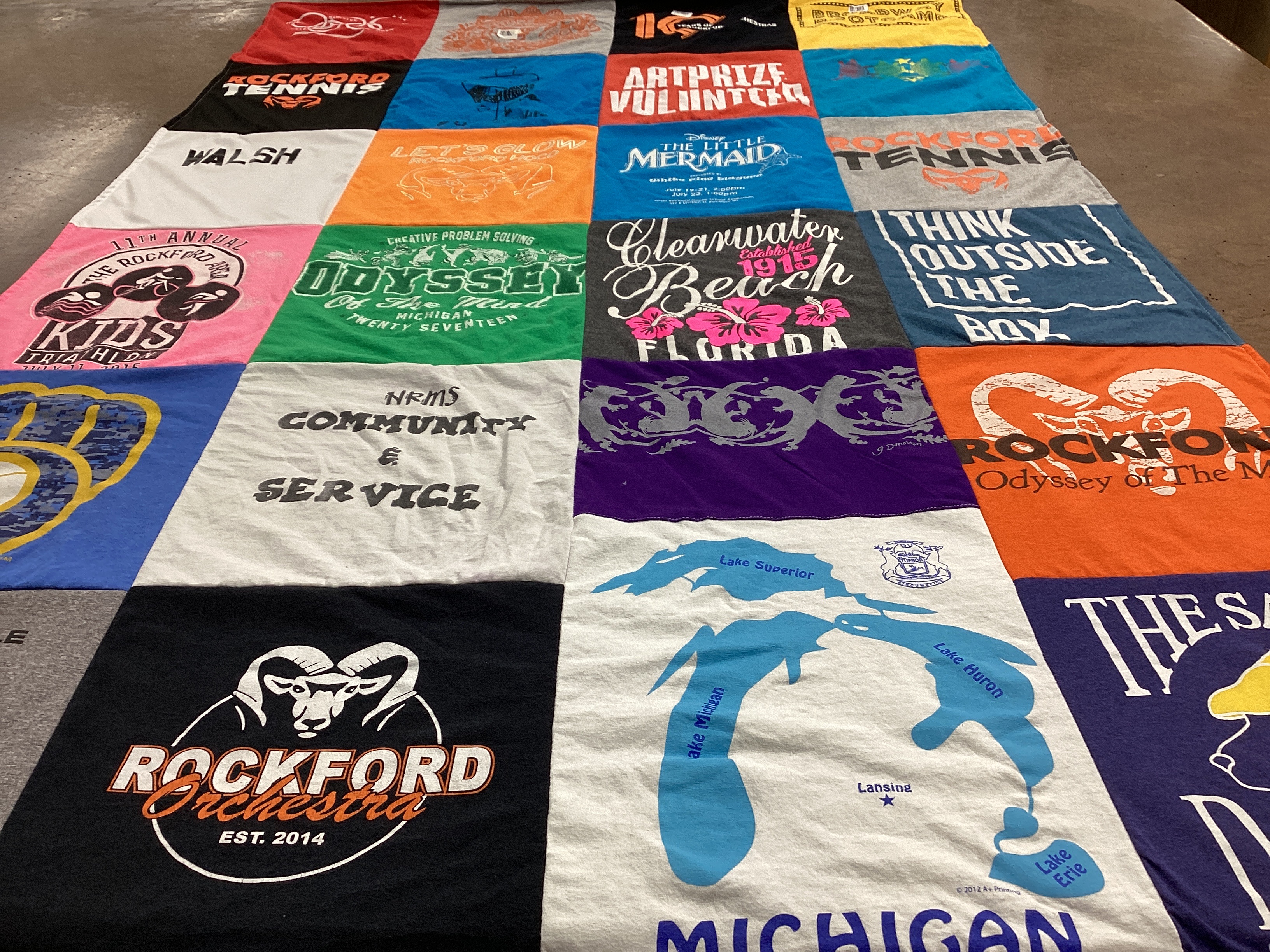 T-shirt quilt featuring rockford tennis team by Emma from MI