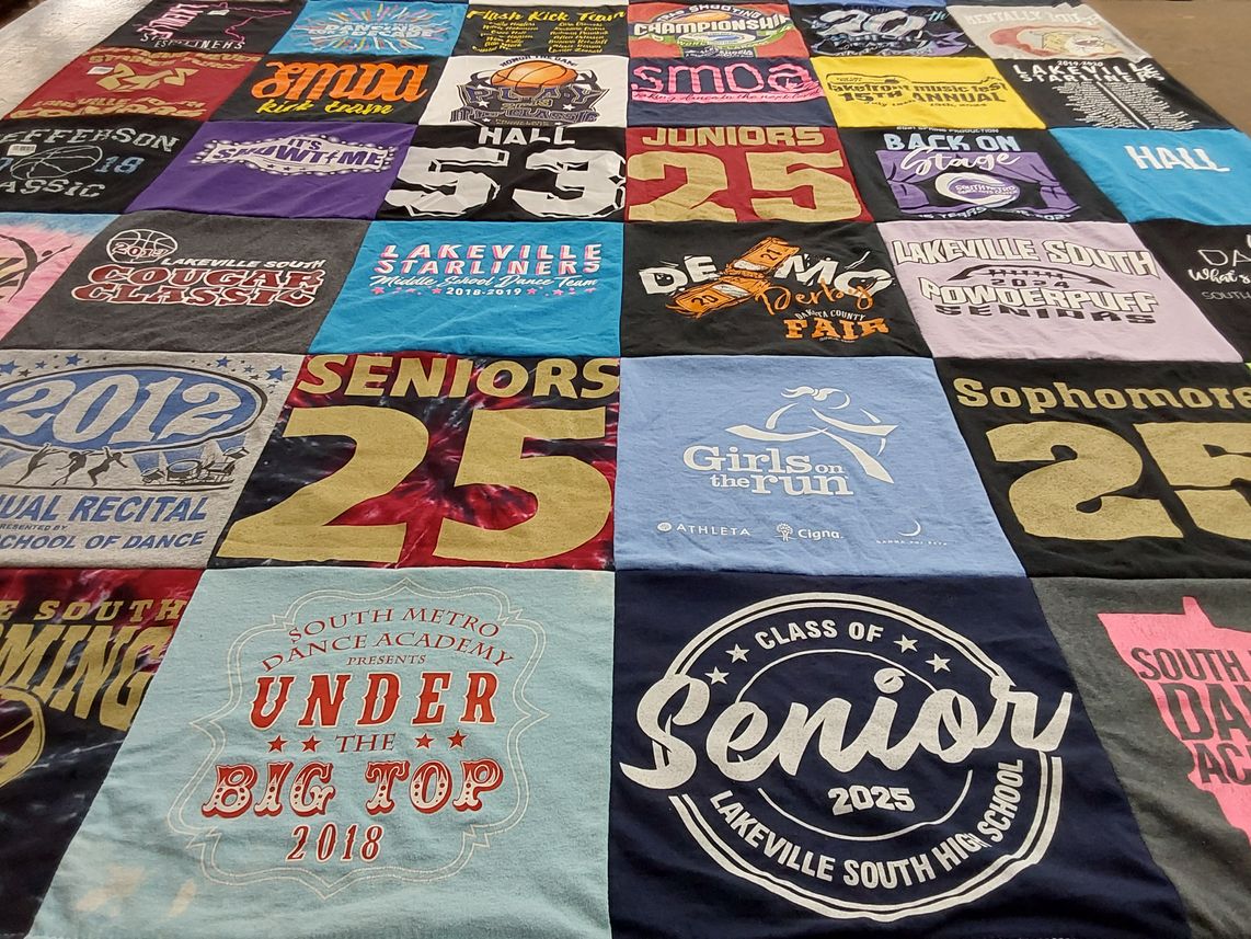T-shirt quilt from lakeville south high school by Holly from MN