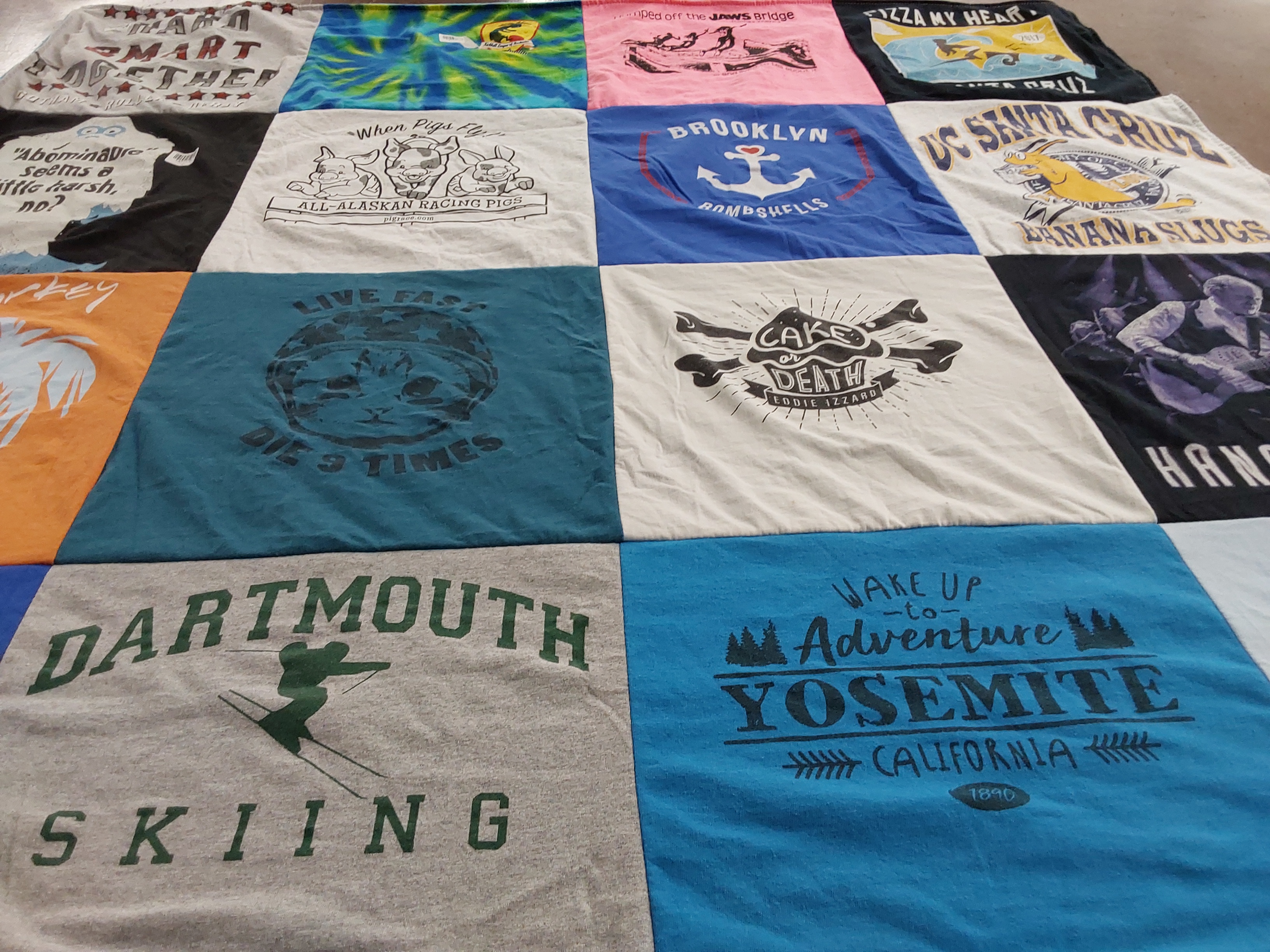 T-shirt quilt from dartmouth college by Aylin from NY