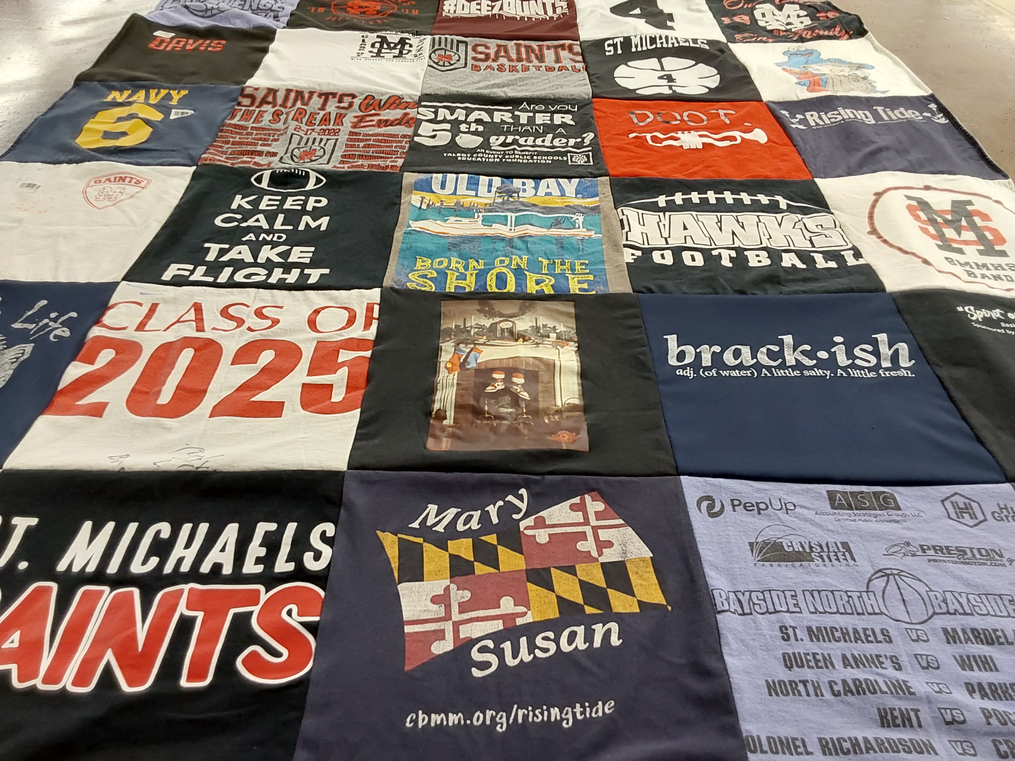 T-shirt quilt featuring st. michaels saints, ultra bay hawks football by Christine from MD