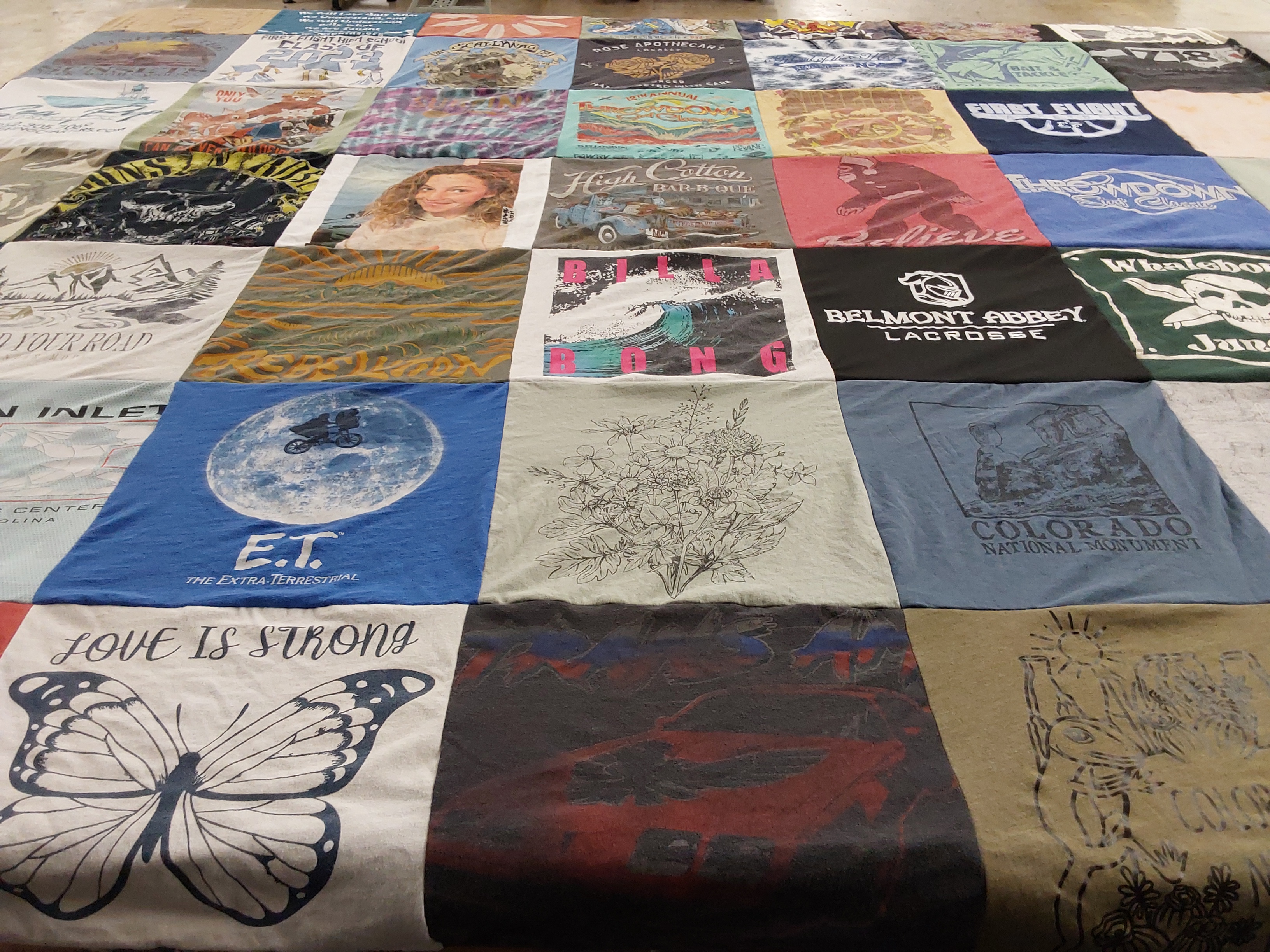 T-shirt quilt featuring belmont abbey lacrosse by Victoria from NC