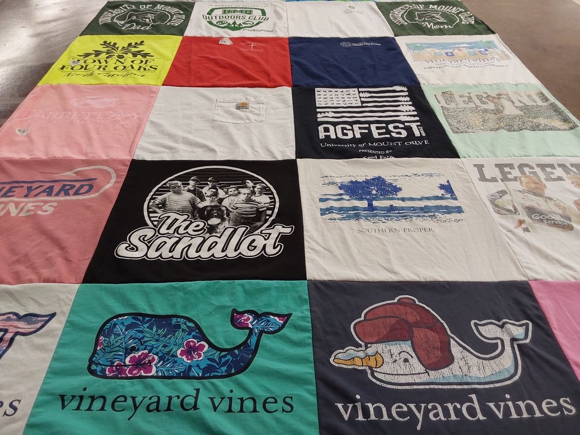 T-shirt quilt from university of mount olive by Gary from NC