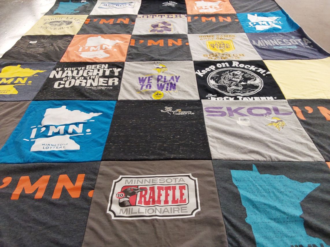 T-shirt quilt featuring minnesota vikings by Jenny from MN