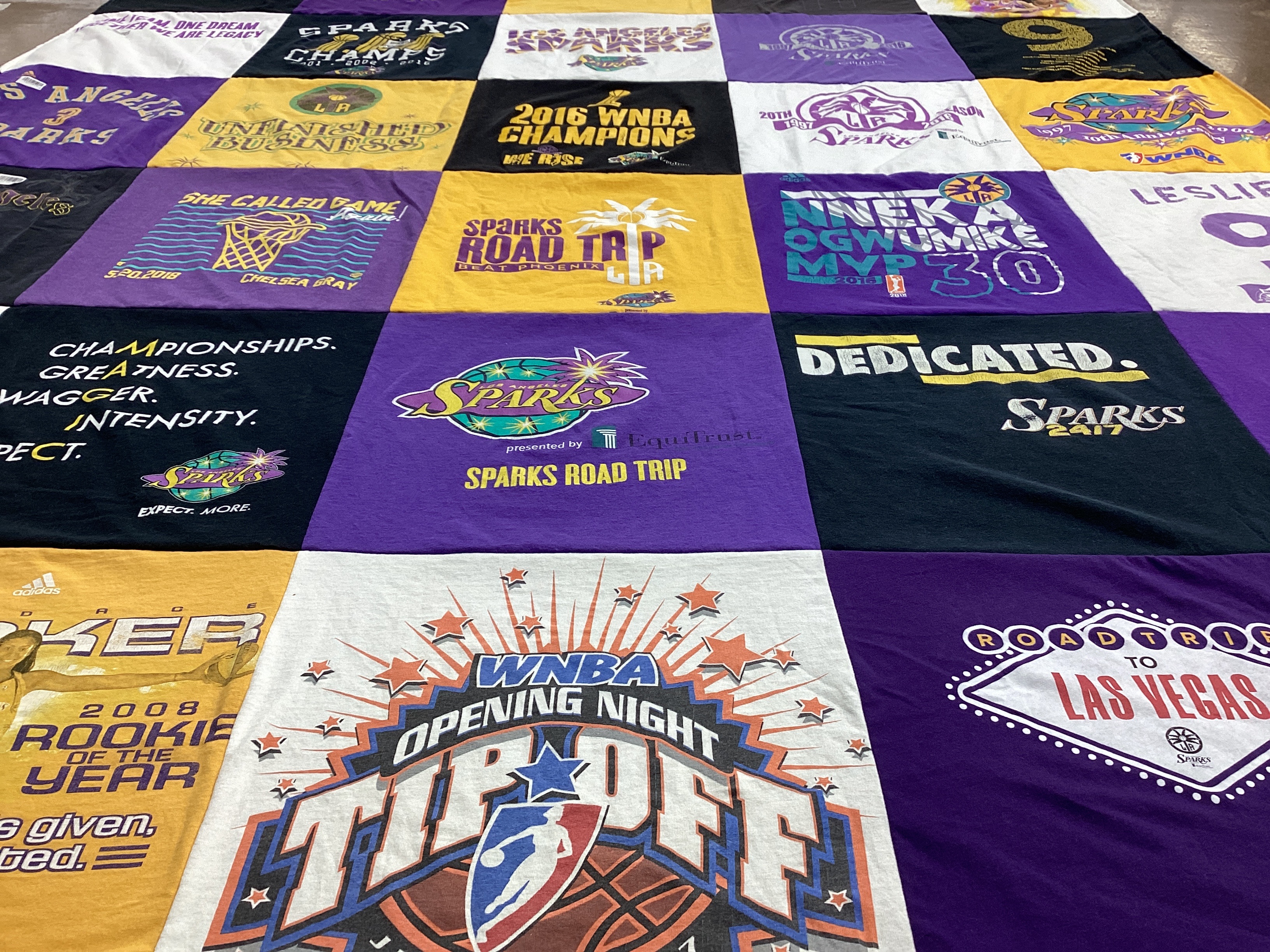 T-shirt quilt featuring los angeles sparks by Aida from CA