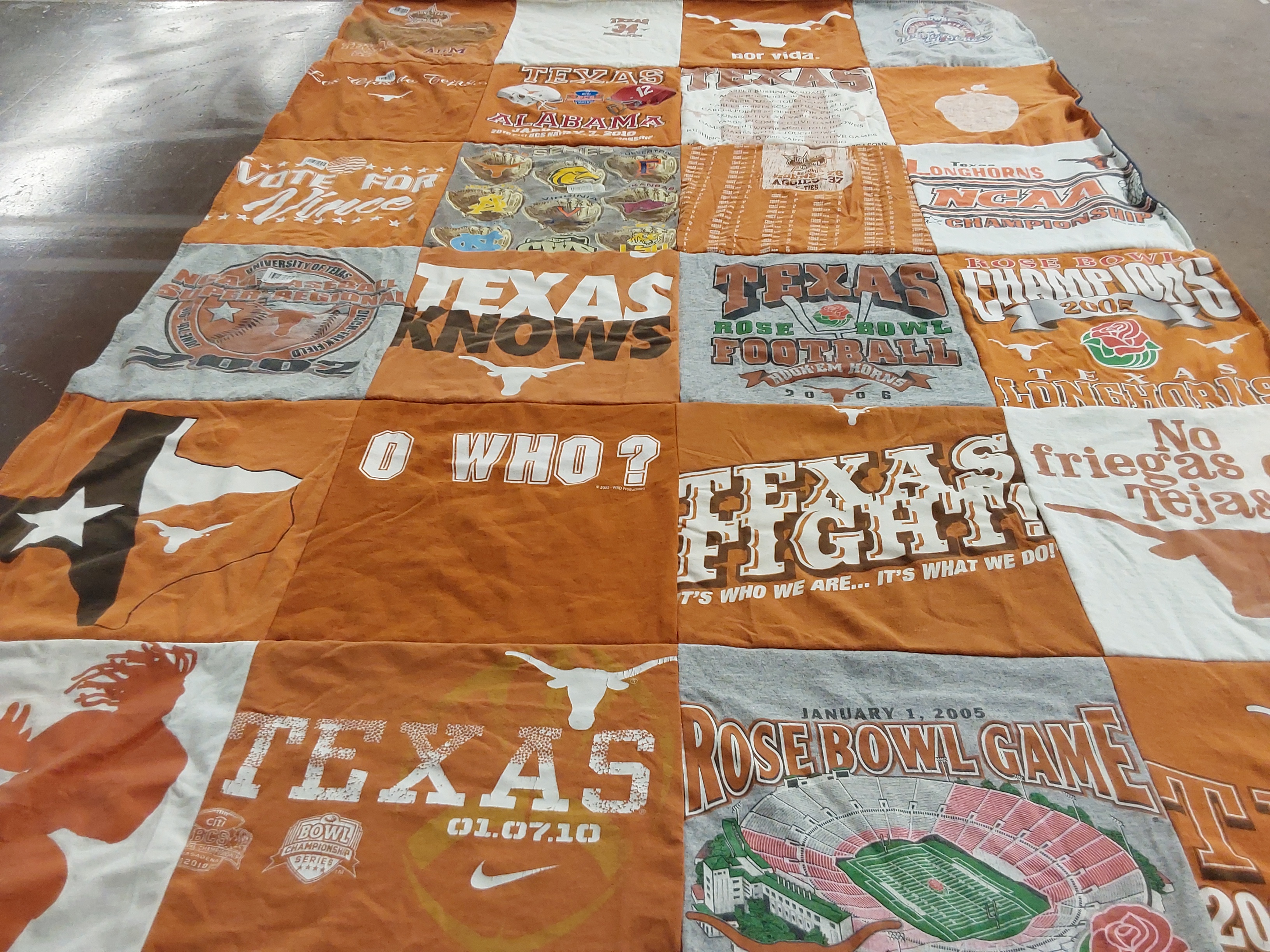 T-shirt quilt featuring texas longhorns by Cesario from TX