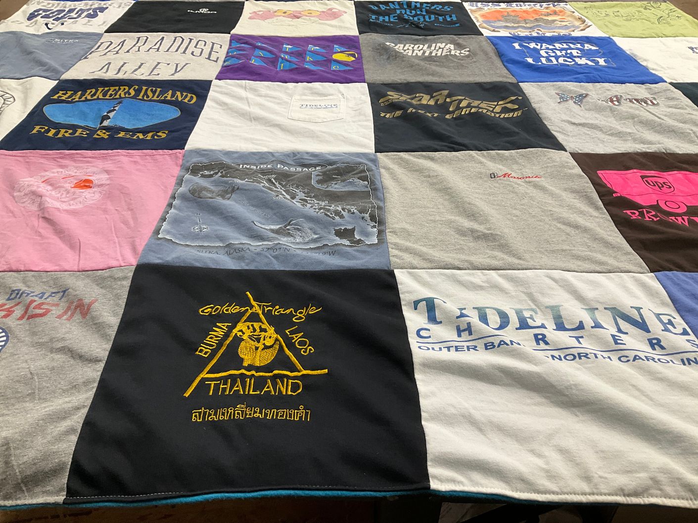 T-shirt quilt featuring carolina panthers by Kristine from NC