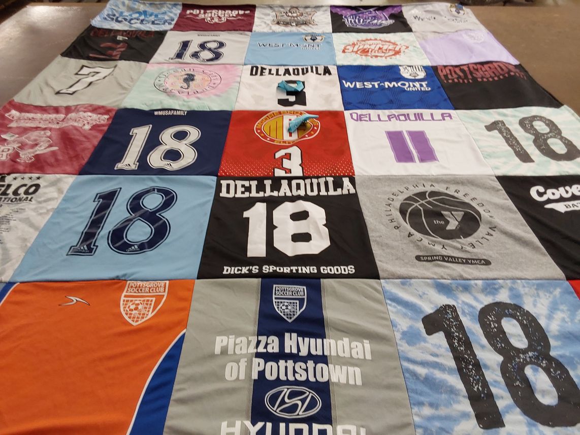 T-shirt quilt featuring potsgrove soccer club by Casey from PA