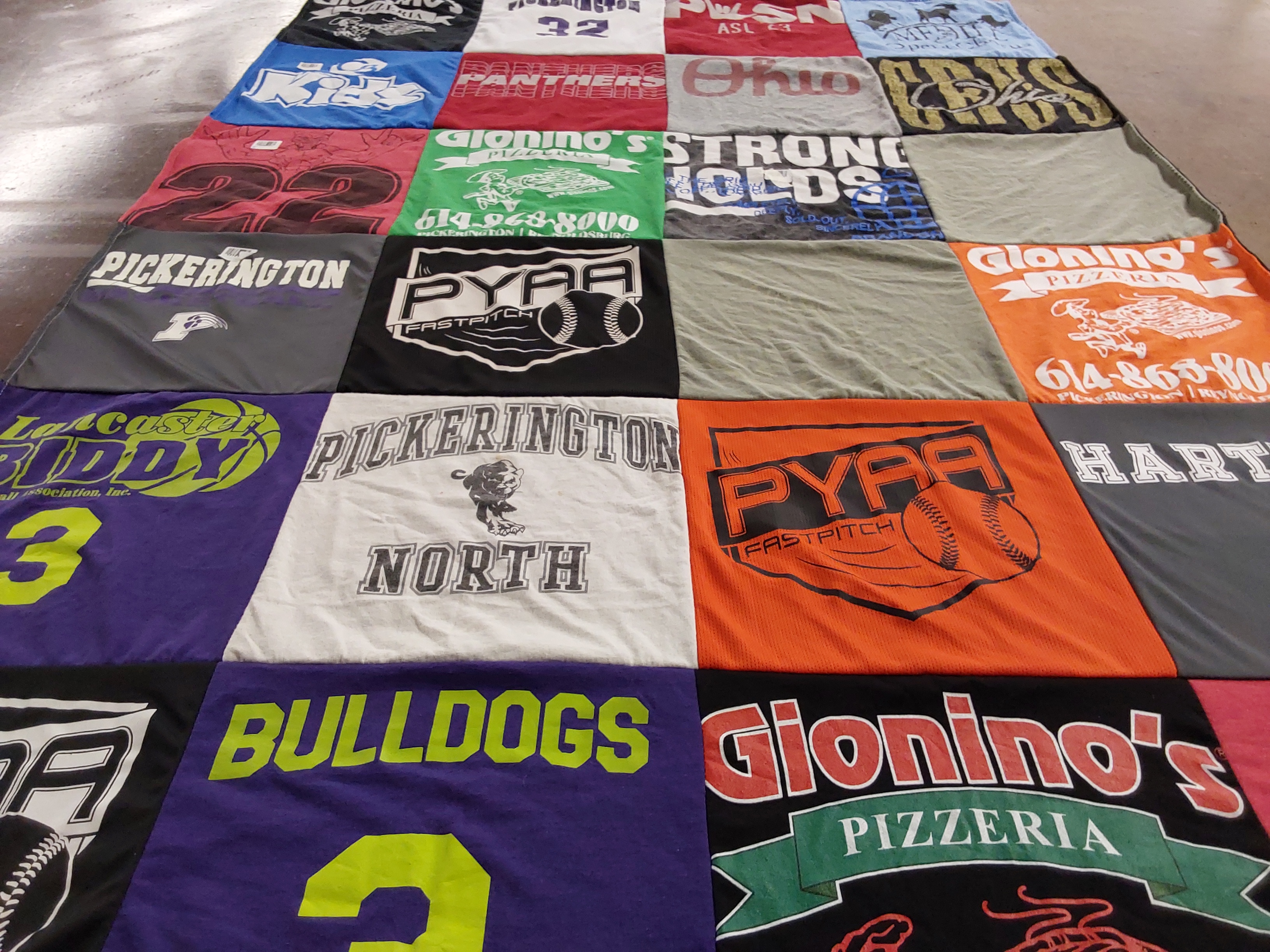 T-shirt quilt featuring pickerington bulldogs by Jennifer from OH