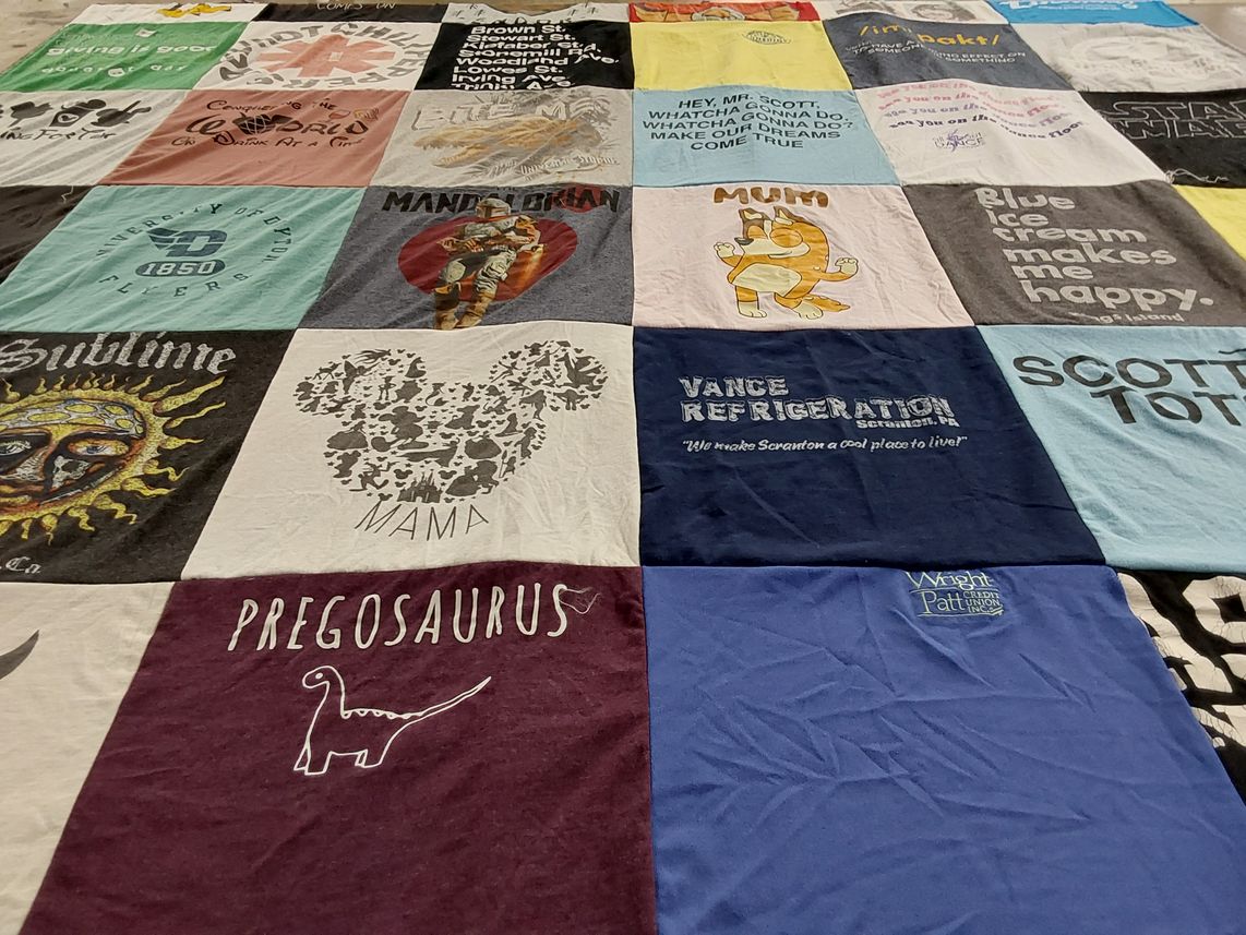 T-shirt quilt from wright state university by Audrey from OH