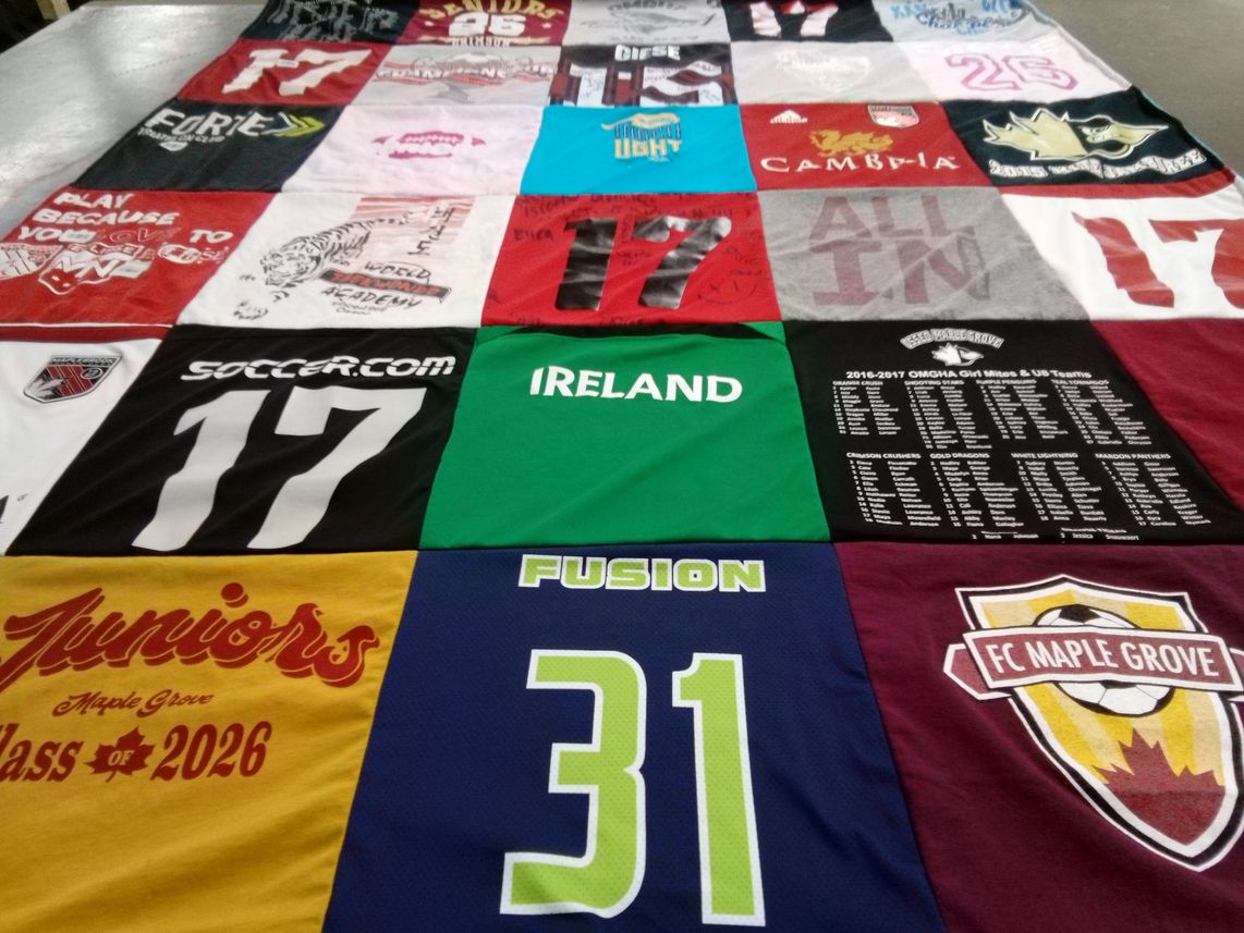 T-shirt quilt featuring fc maple grove by Tiffany from MN