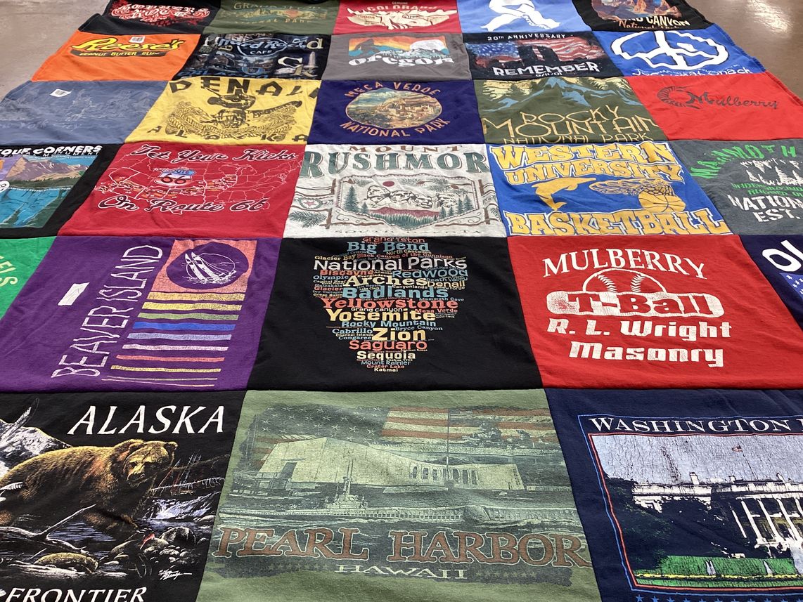 T-shirt quilt featuring mulberry baseball team by Glenda from IN