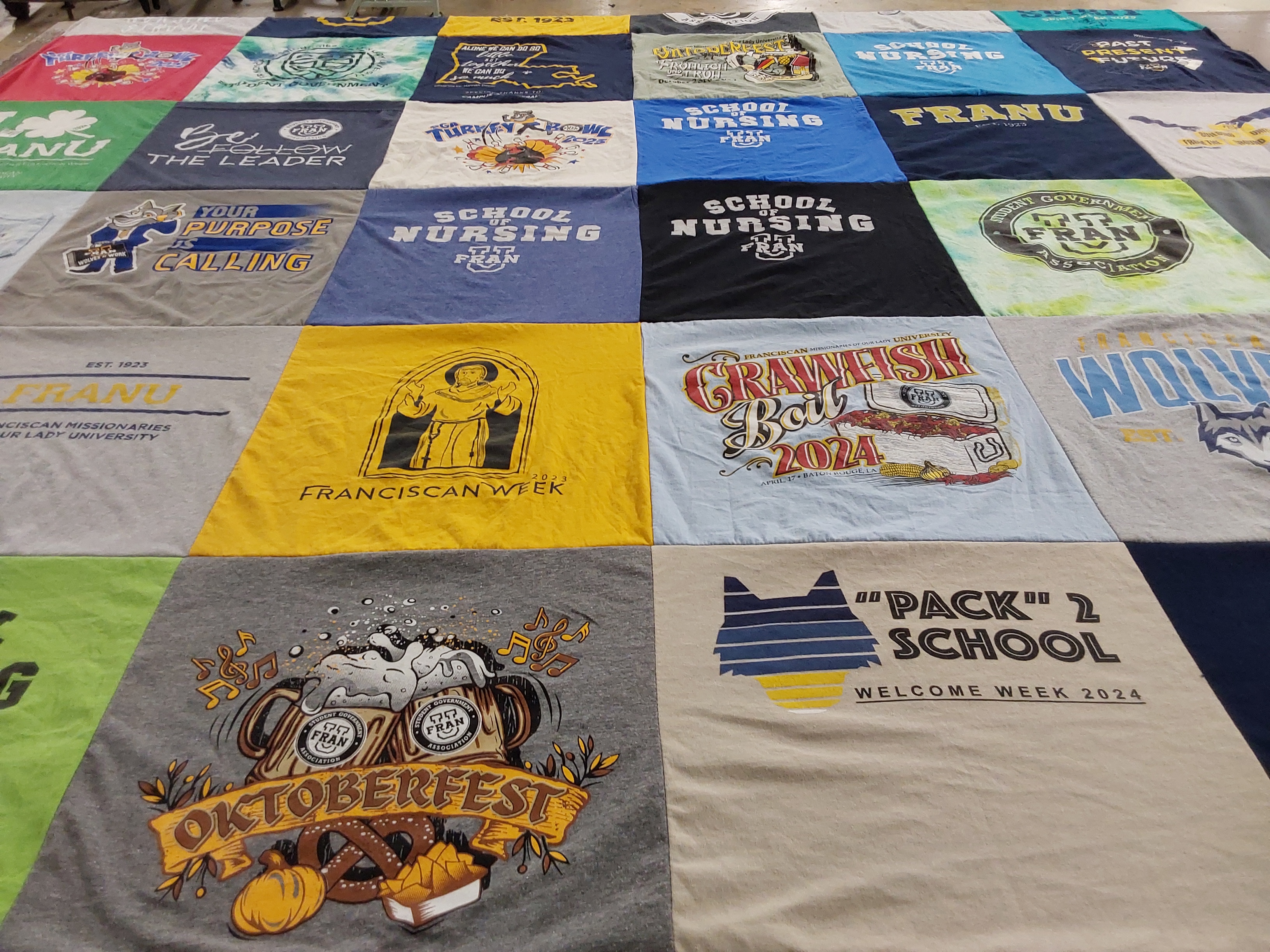 T-shirt quilt featuring franciscan university of steubenville wolves by Monei from LA
