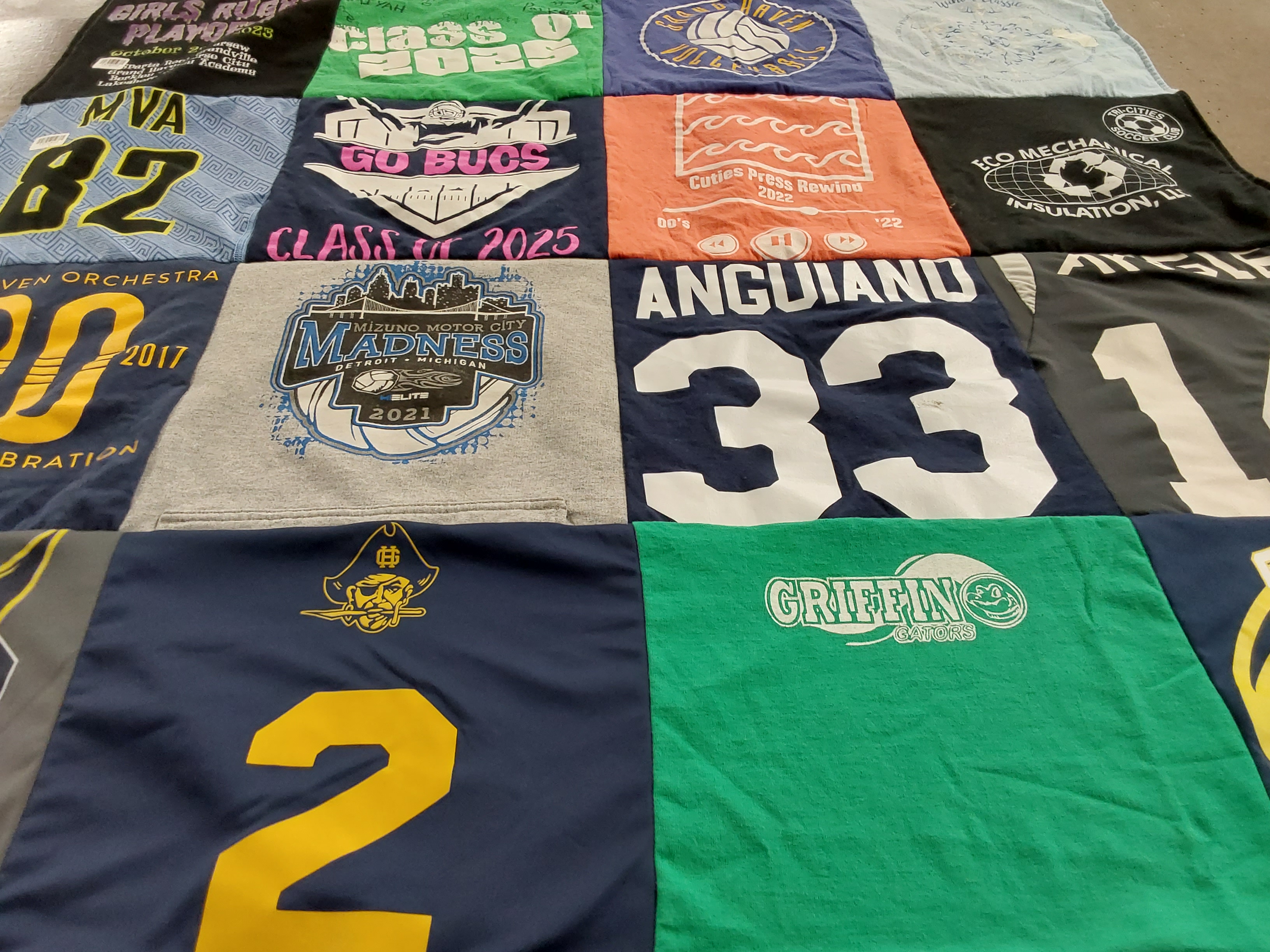 T-shirt quilt featuring griffin gators by Michelle from MI